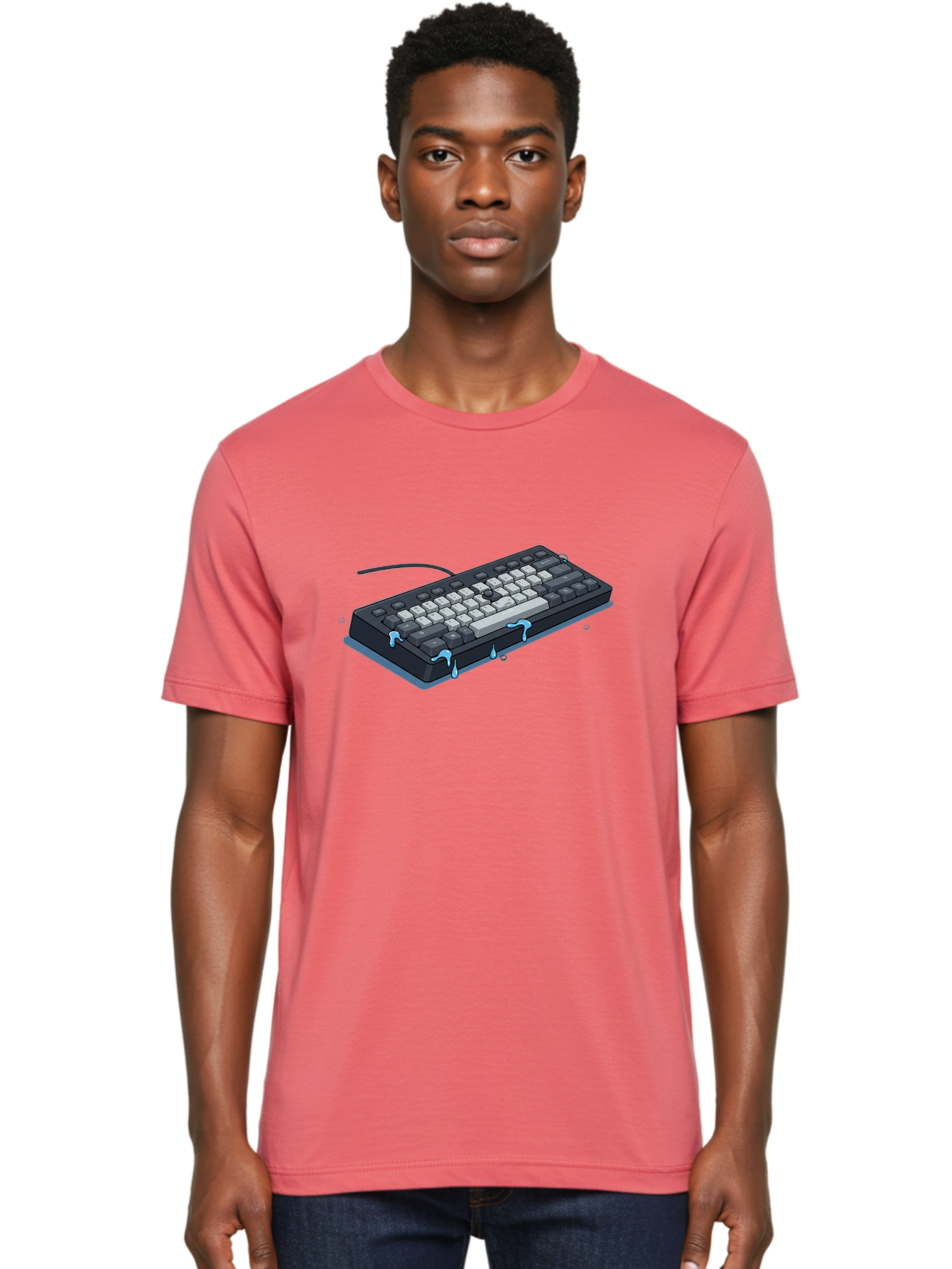 Water-Damaged-Keyboard Men'S Graphic Tee, 100% Cotton, Comfortable Casual Summer Wear, Machine Washable, Vintage Camera, Old Camera, Antique Camera, Black Camera, Classic Photography, Photography Equipment, Nostalgic Device, Film Camera, Bag095 16