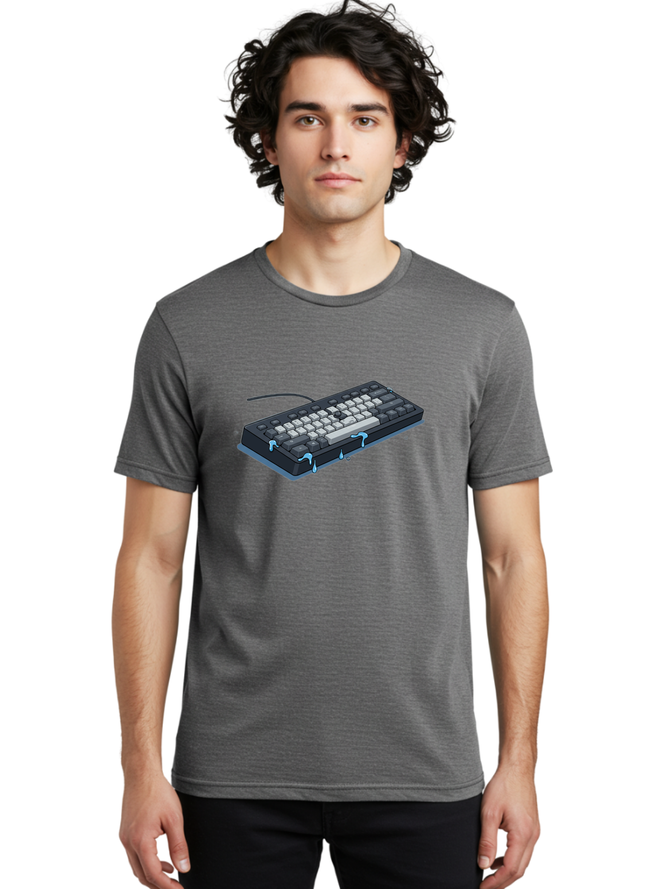 Water-Damaged-Keyboard Men'S Graphic Tee, 100% Cotton, Comfortable Casual Summer Wear, Machine Washable, Vintage Camera, Old Camera, Antique Camera, Black Camera, Classic Photography, Photography Equipment, Nostalgic Device, Film Camera, Bag095 27