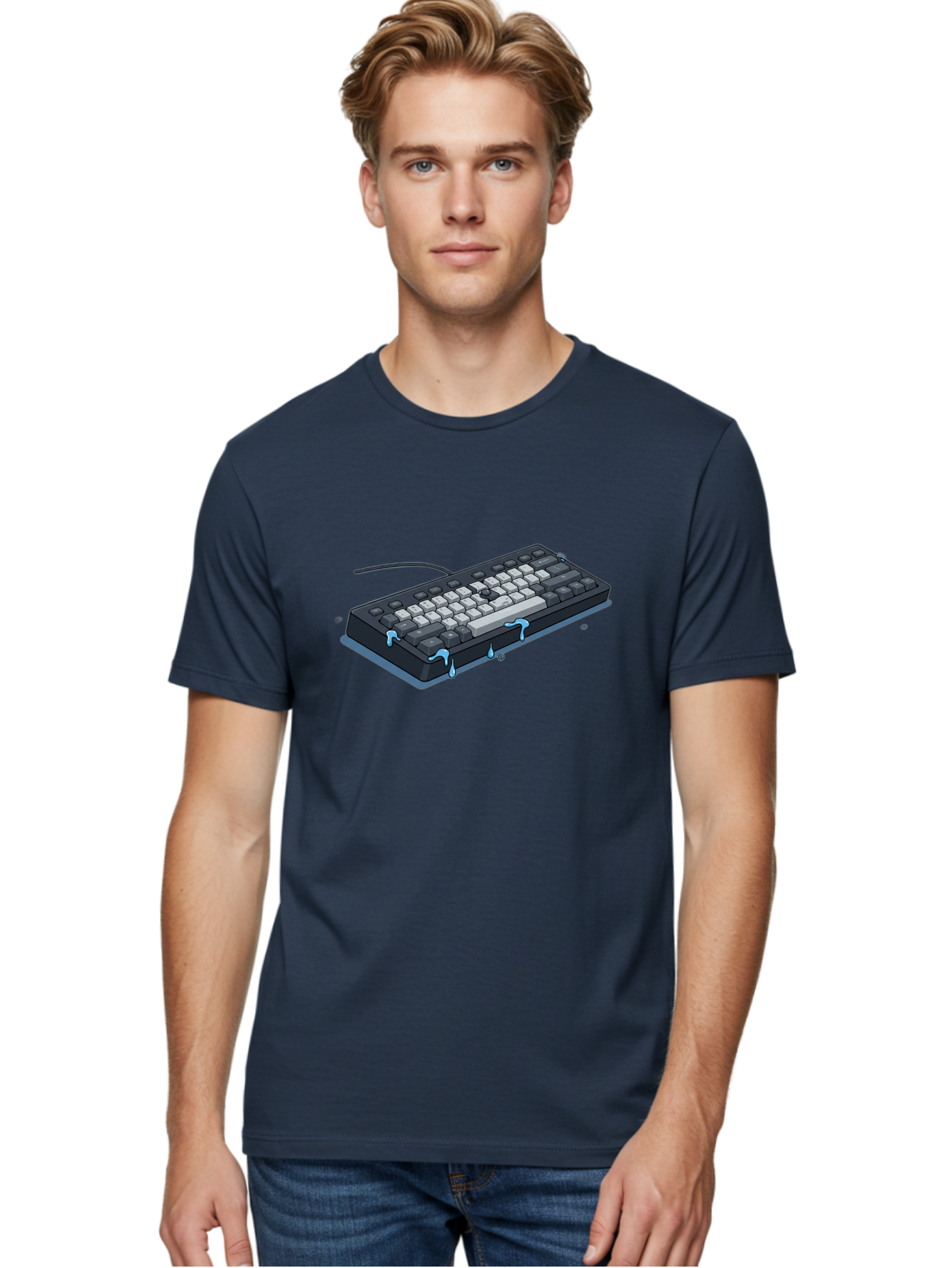 Water-Damaged-Keyboard Men'S Graphic Tee, 100% Cotton, Comfortable Casual Summer Wear, Machine Washable, Vintage Camera, Old Camera, Antique Camera, Black Camera, Classic Photography, Photography Equipment, Nostalgic Device, Film Camera, Bag095 17