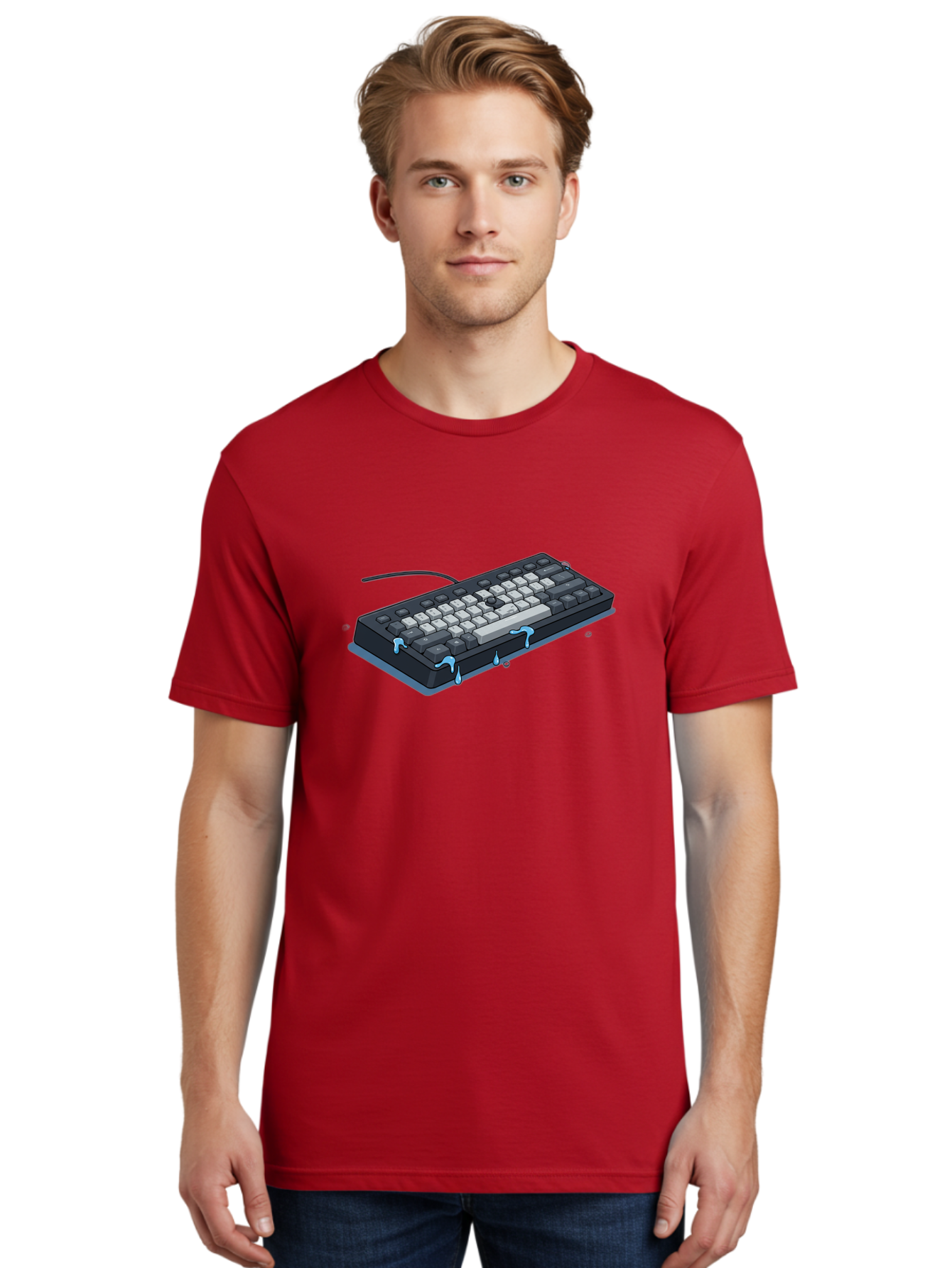 Water-Damaged-Keyboard Men'S Graphic Tee, 100% Cotton, Comfortable Casual Summer Wear, Machine Washable, Vintage Camera, Old Camera, Antique Camera, Black Camera, Classic Photography, Photography Equipment, Nostalgic Device, Film Camera, Bag095 20
