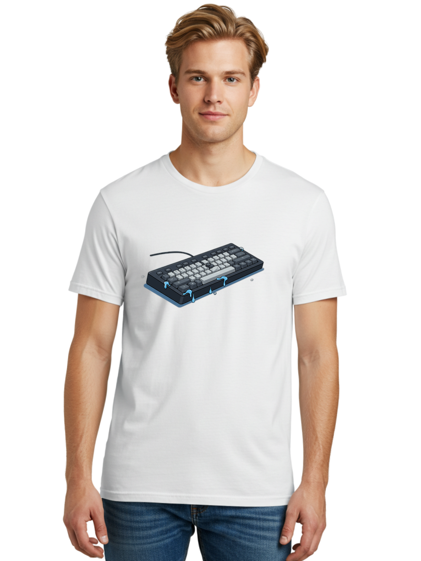 Water-Damaged-Keyboard Men'S Graphic Tee, 100% Cotton, Comfortable Casual Summer Wear, Machine Washable, Vintage Camera, Old Camera, Antique Camera, Black Camera, Classic Photography, Photography Equipment, Nostalgic Device, Film Camera, Bag095 18