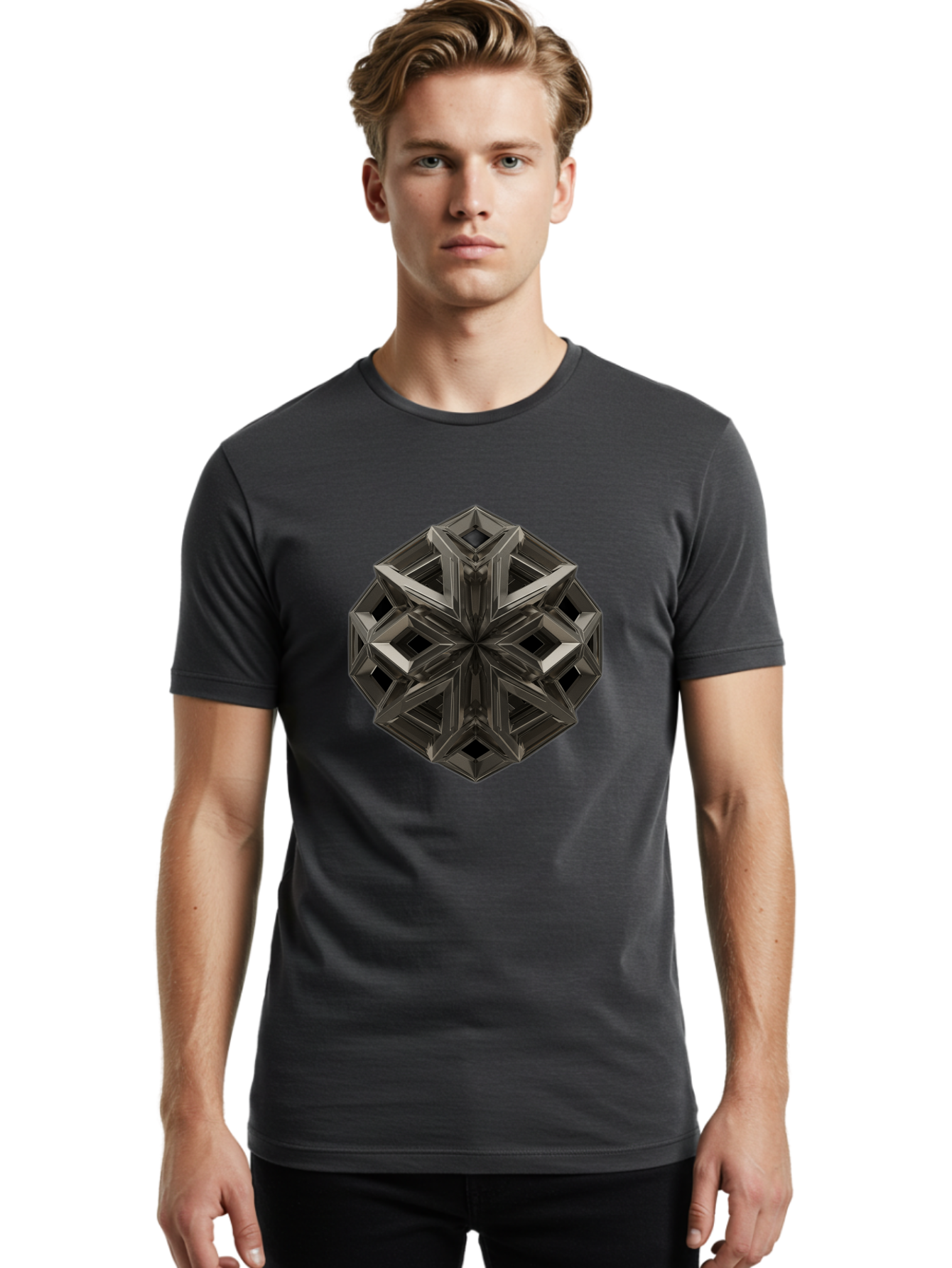 3D-Fractal-Star Men'S Graphic Tee, 100% Cotton, Comfortable Casual Summer Wear, Machine Washable, Vintage Camera, Old Camera, Antique Camera, Black Camera, Classic Photography, Photography Equipment, Nostalgic Device, Film Camera, Camera Art Bag105 17