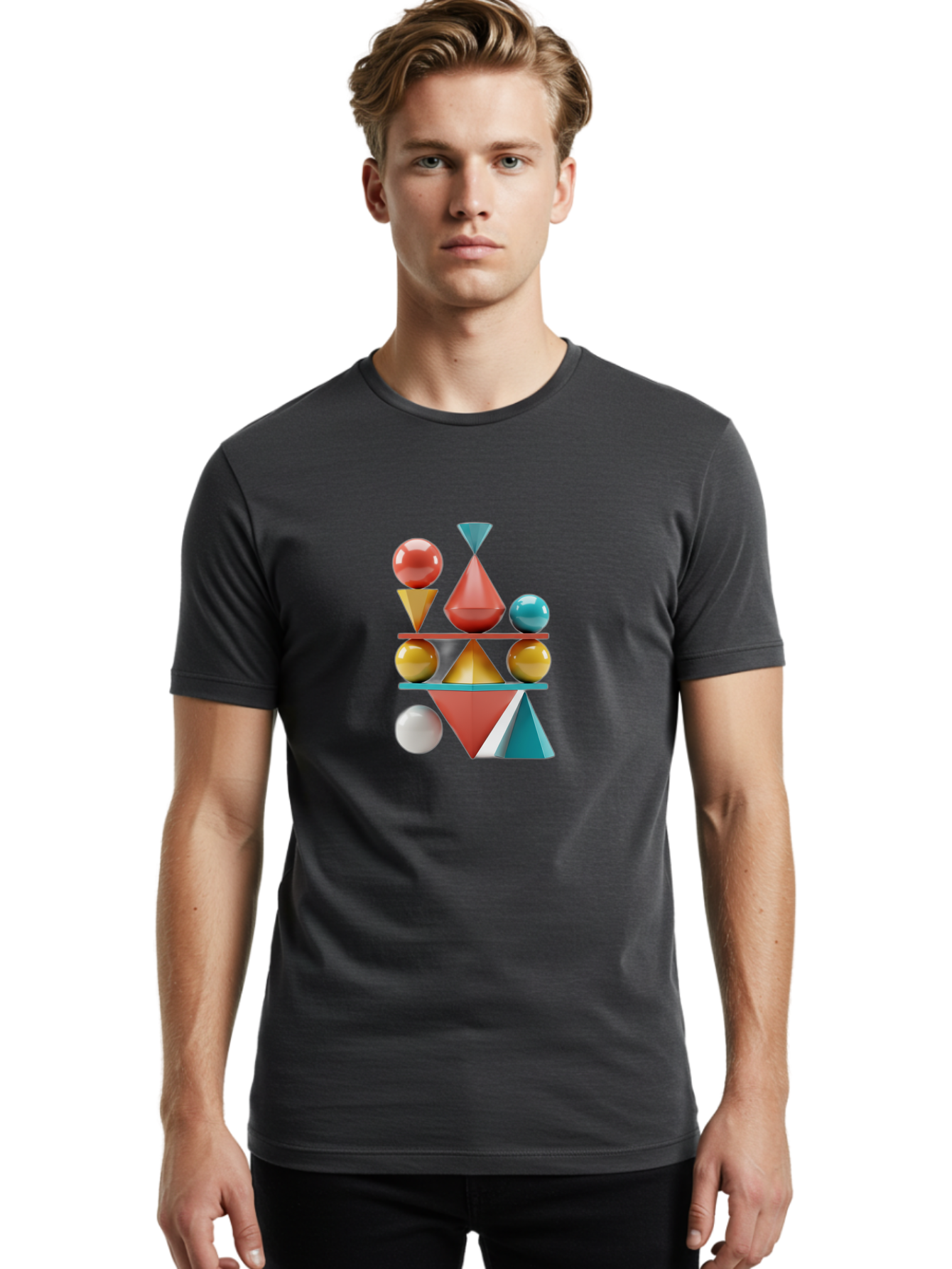 3D-Geometric-Shapes Men'S Graphic Tee, 100% Cotton, Comfortable Casual Summer Wear, Machine Washable, Vintage Camera, Old Camera, Antique Camera, Black Camera, Classic Photography, Photography Equipment, Nostalgic Device, Film Camera, Bag106 16