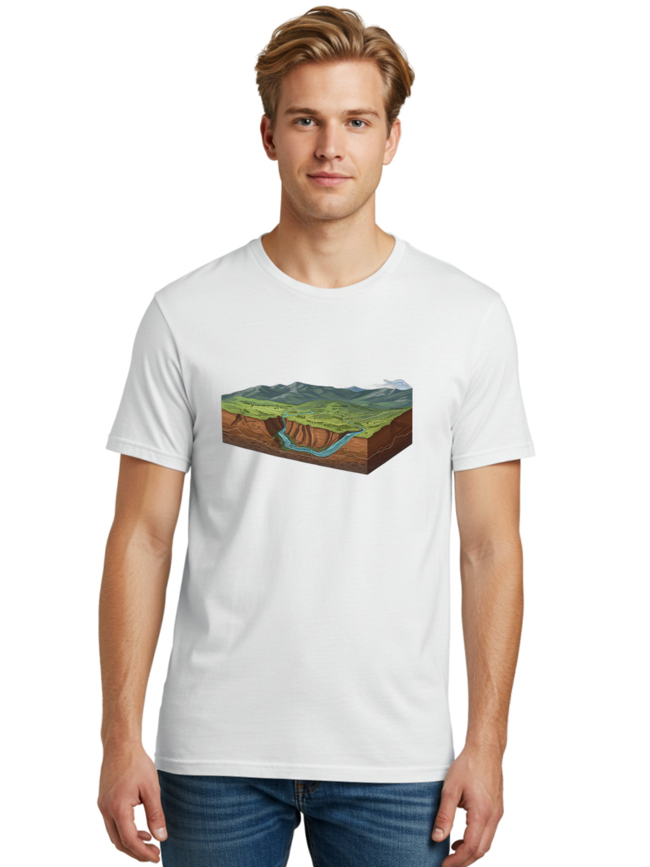 3D-Landscape-Cross-Section Men'S Graphic Tee, 100% Cotton, Comfortable Casual Summer Wear, Machine Washable, Vintage Camera, Old Camera, Antique Camera, Black Camera, Classic Photography, Photography Equipment, Nostalgic Device, Film Camera, Bag107 25