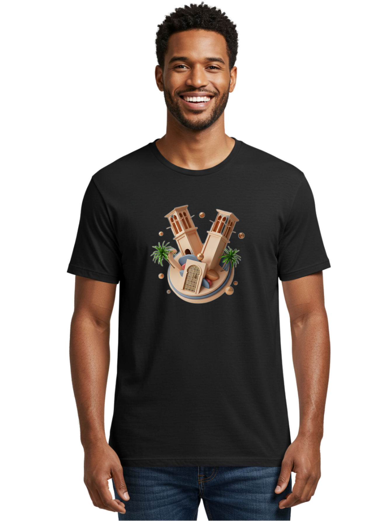3D-Mosque-Towers Men'S Graphic Tee, 100% Cotton, Comfortable Casual Summer Wear, Machine Washable, Vintage Camera, Old Camera, Antique Camera, Black Camera, Classic Photography, Photography Equipment, Nostalgic Device, Film Camera, Camera Art Bag109 26