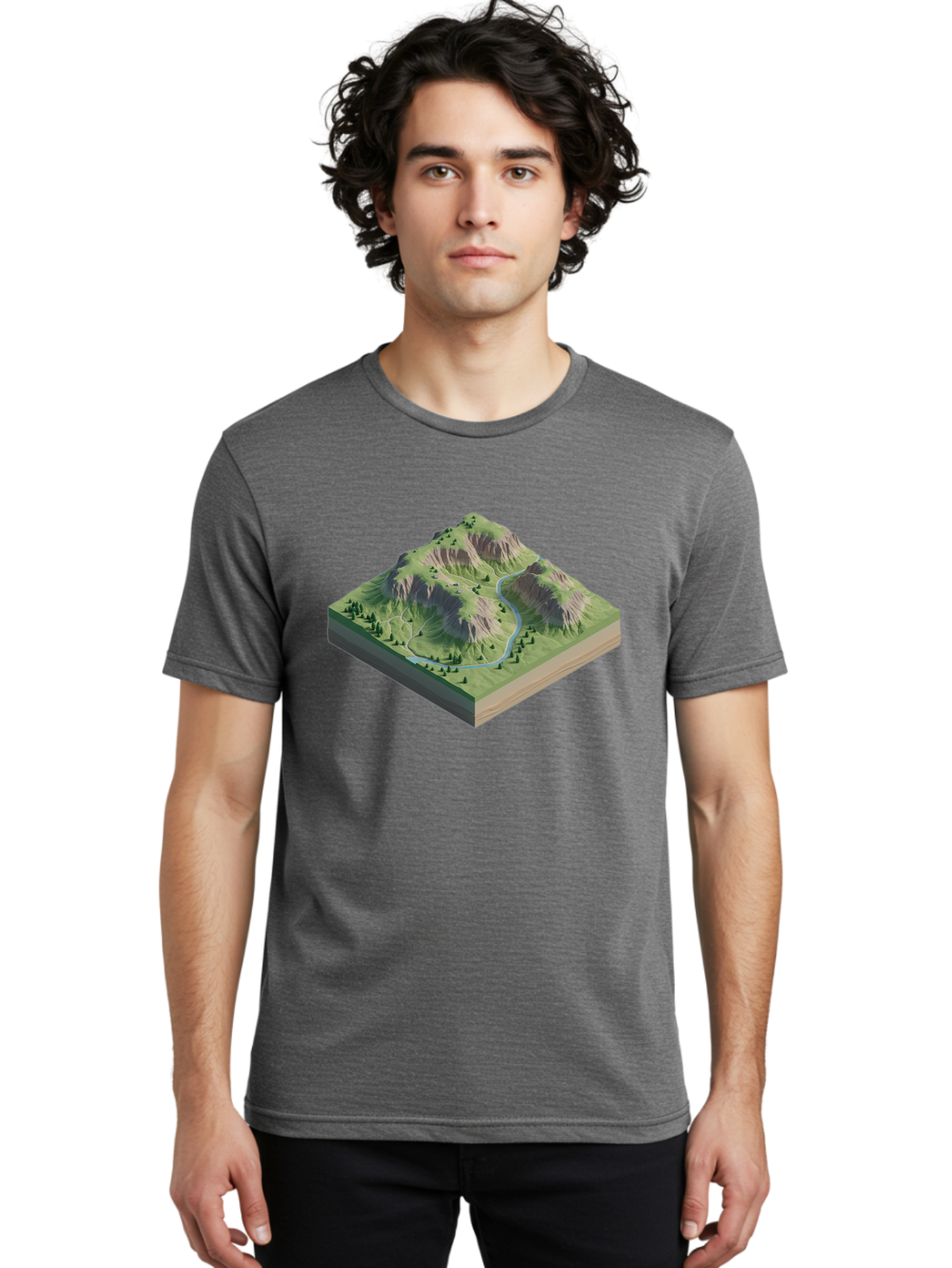 3D-Mountain-Landscape Men'S Graphic Tee, 100% Cotton, Comfortable Casual Summer Wear, Machine Washable, Vintage Camera, Old Camera, Antique Camera, Black Camera, Classic Photography, Photography Equipment, Nostalgic Device, Film Camera, Bag110 19
