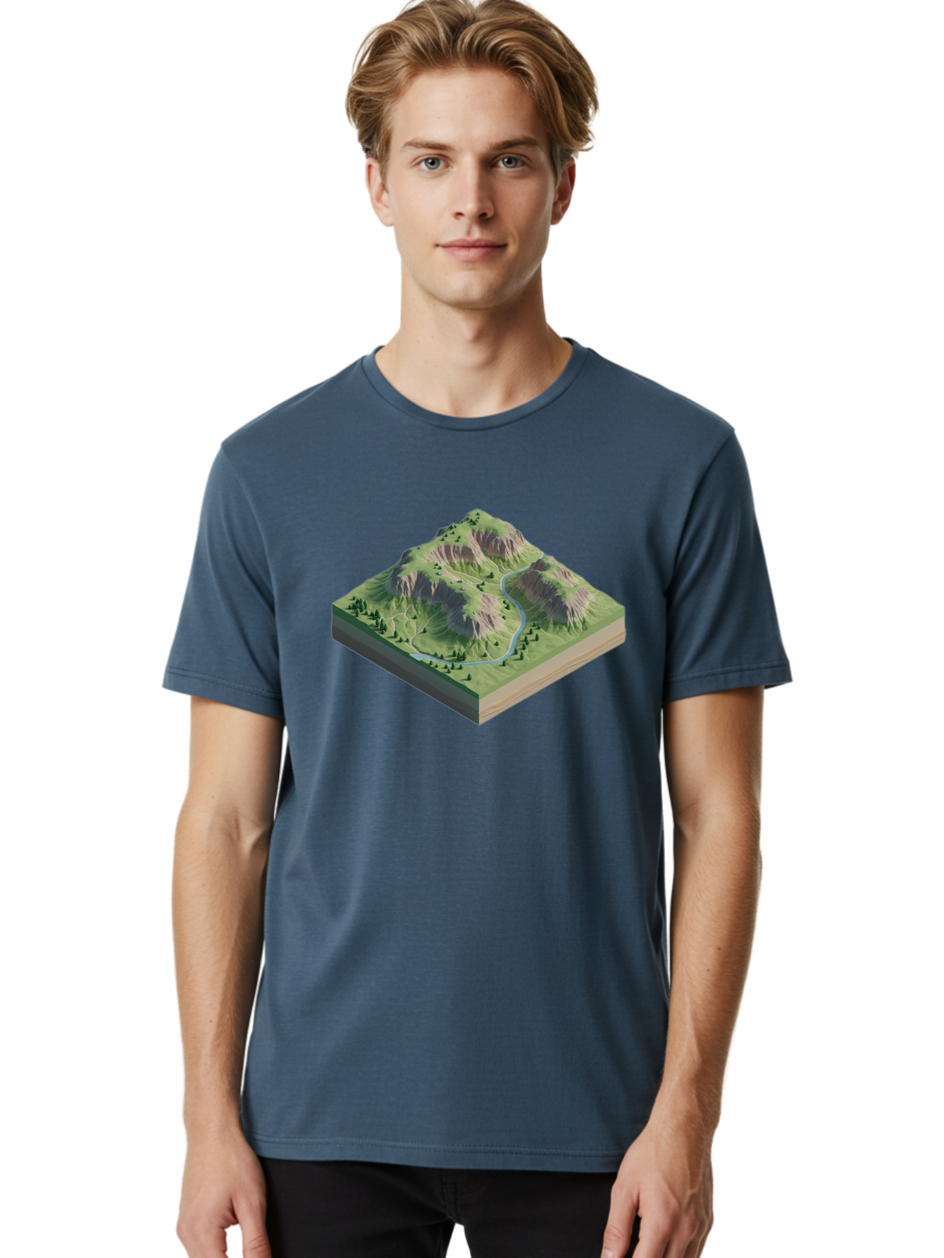 3D-Mountain-Landscape Men'S Graphic Tee, 100% Cotton, Comfortable Casual Summer Wear, Machine Washable, Vintage Camera, Old Camera, Antique Camera, Black Camera, Classic Photography, Photography Equipment, Nostalgic Device, Film Camera, Bag110 25