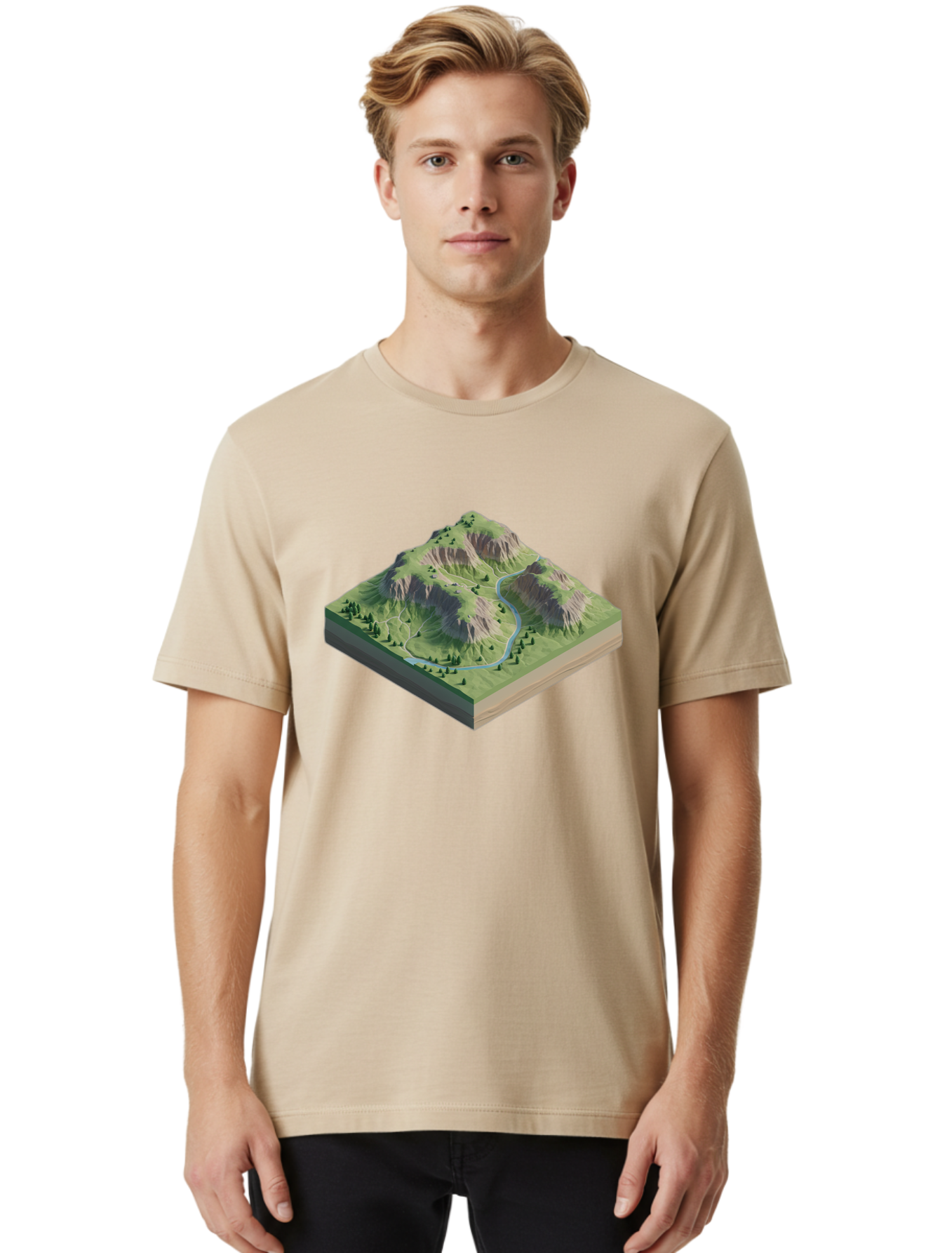 3D-Mountain-Landscape Men'S Graphic Tee, 100% Cotton, Comfortable Casual Summer Wear, Machine Washable, Vintage Camera, Old Camera, Antique Camera, Black Camera, Classic Photography, Photography Equipment, Nostalgic Device, Film Camera, Bag110 26