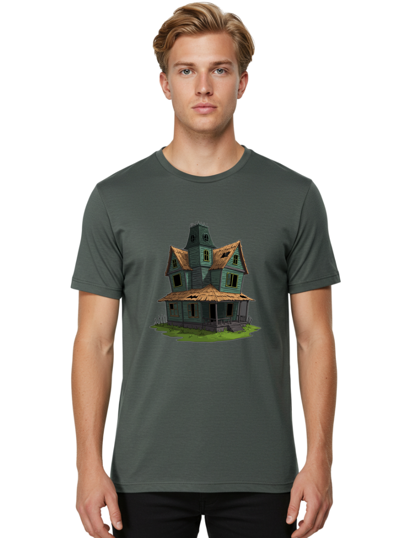 Abandoned-Victorian-House Men'S Graphic Tee, 100% Cotton, Comfortable Casual Summer Wear, Machine Washable, Vintage Camera, Old Camera, Antique Camera, Black Camera, Classic Photography, Photography Equipment, Nostalgic Device, Film Camera, Bag120 28