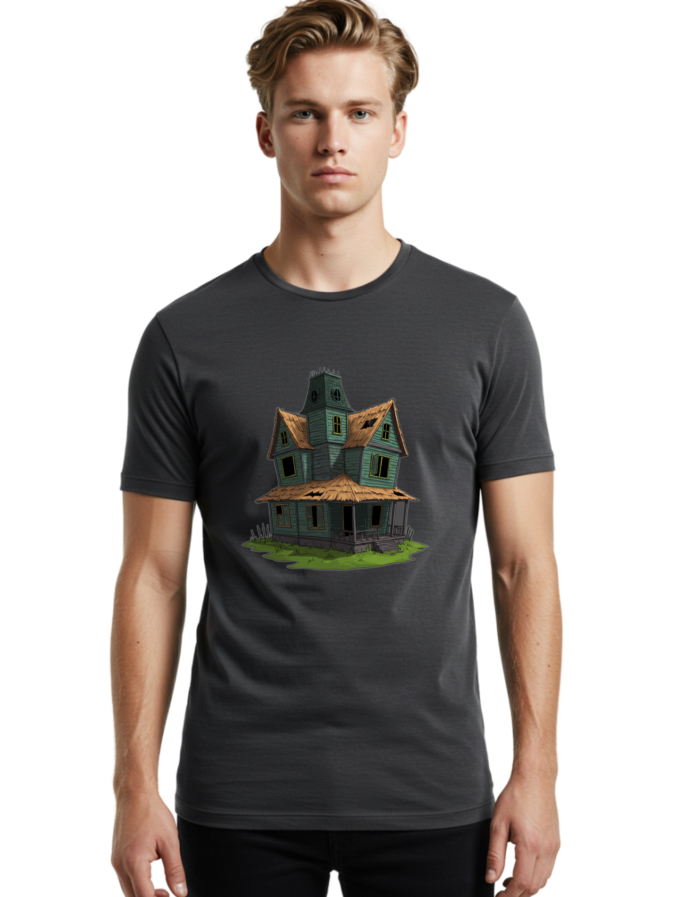 Abandoned-Victorian-House Men'S Graphic Tee, 100% Cotton, Comfortable Casual Summer Wear, Machine Washable, Vintage Camera, Old Camera, Antique Camera, Black Camera, Classic Photography, Photography Equipment, Nostalgic Device, Film Camera, Bag120 24
