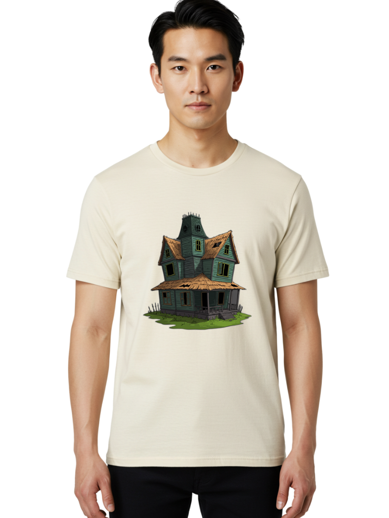 Abandoned-Victorian-House Men'S Graphic Tee, 100% Cotton, Comfortable Casual Summer Wear, Machine Washable, Vintage Camera, Old Camera, Antique Camera, Black Camera, Classic Photography, Photography Equipment, Nostalgic Device, Film Camera, Bag120 19