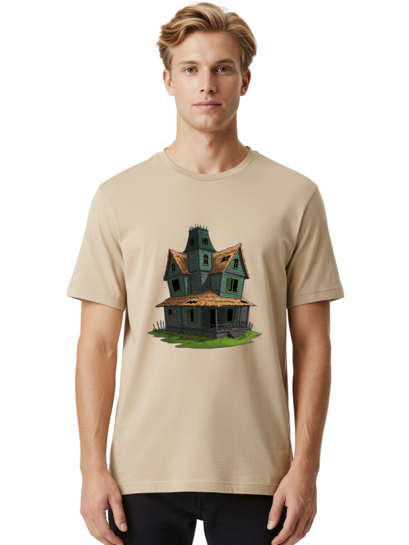 Abandoned-Victorian-House Men'S Graphic Tee, 100% Cotton, Comfortable Casual Summer Wear, Machine Washable, Vintage Camera, Old Camera, Antique Camera, Black Camera, Classic Photography, Photography Equipment, Nostalgic Device, Film Camera, Bag120 23
