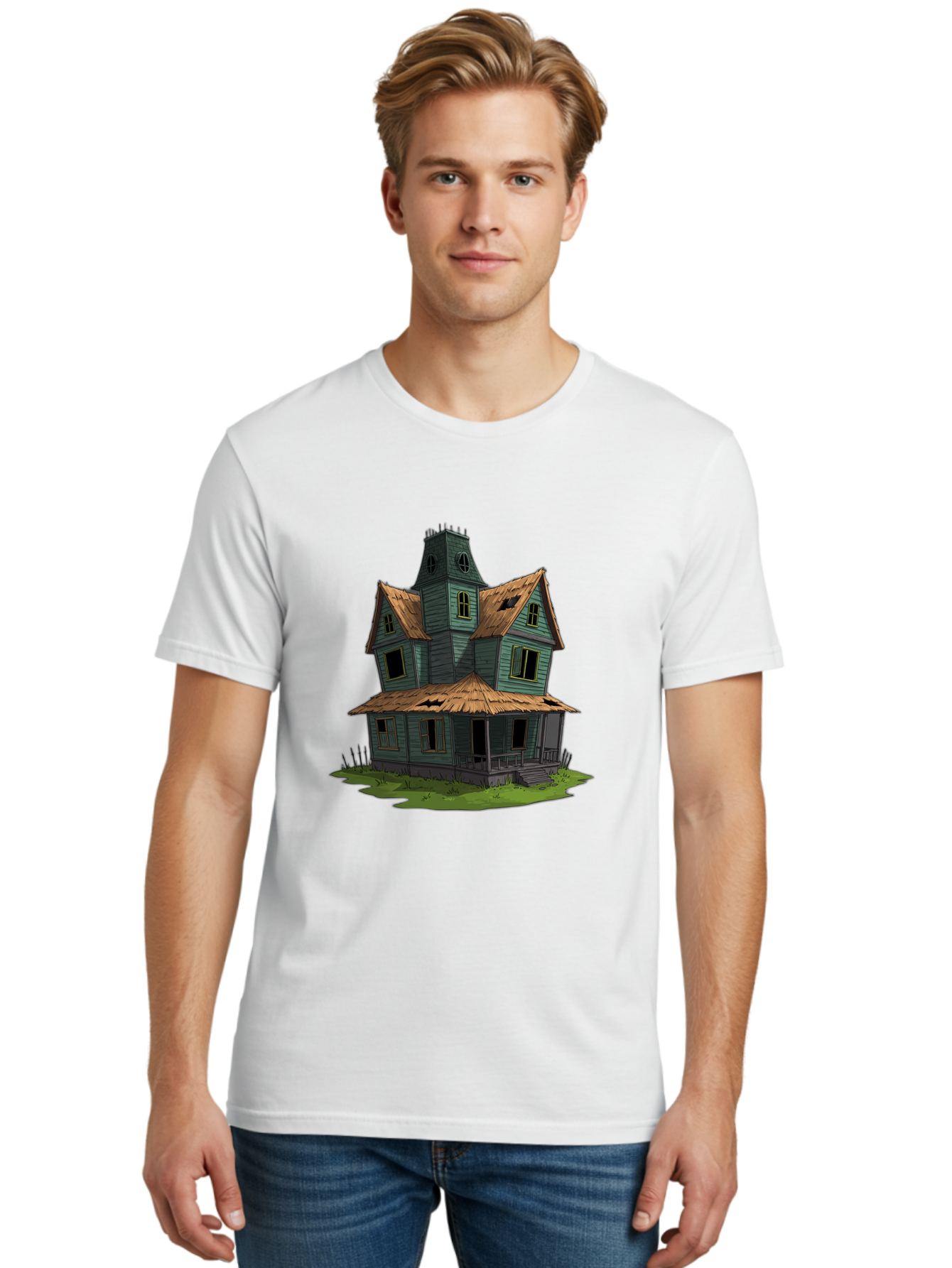 Abandoned-Victorian-House Men'S Graphic Tee, 100% Cotton, Comfortable Casual Summer Wear, Machine Washable, Vintage Camera, Old Camera, Antique Camera, Black Camera, Classic Photography, Photography Equipment, Nostalgic Device, Film Camera, Bag120 17