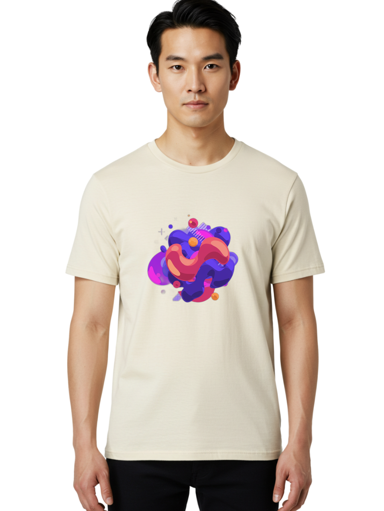 Abstract-Fluid-Shapes Men'S Graphic Tee, 100% Cotton, Comfortable Casual Summer Wear, Machine Washable, Vintage Camera, Old Camera, Antique Camera, Black Camera, Classic Photography, Photography Equipment, Nostalgic Device, Film Camera, Bag124 30