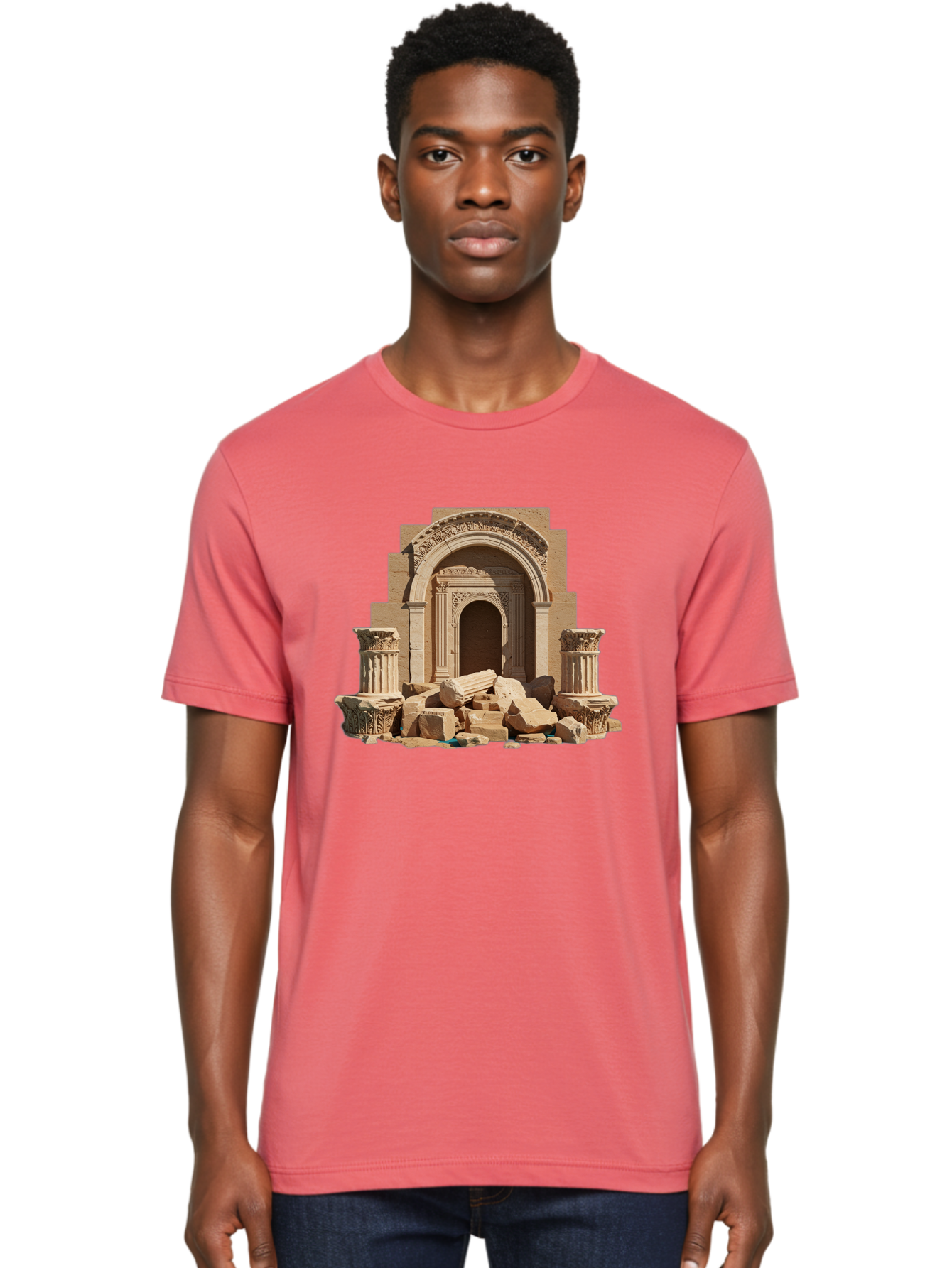 Ancient-Archway-Ruins Men'S Graphic Tee, 100% Cotton, Comfortable Casual Summer Wear, Machine Washable, Vintage Camera, Old Camera, Antique Camera, Black Camera, Classic Photography, Photography Equipment, Nostalgic Device, Film Camera, Bag133 20