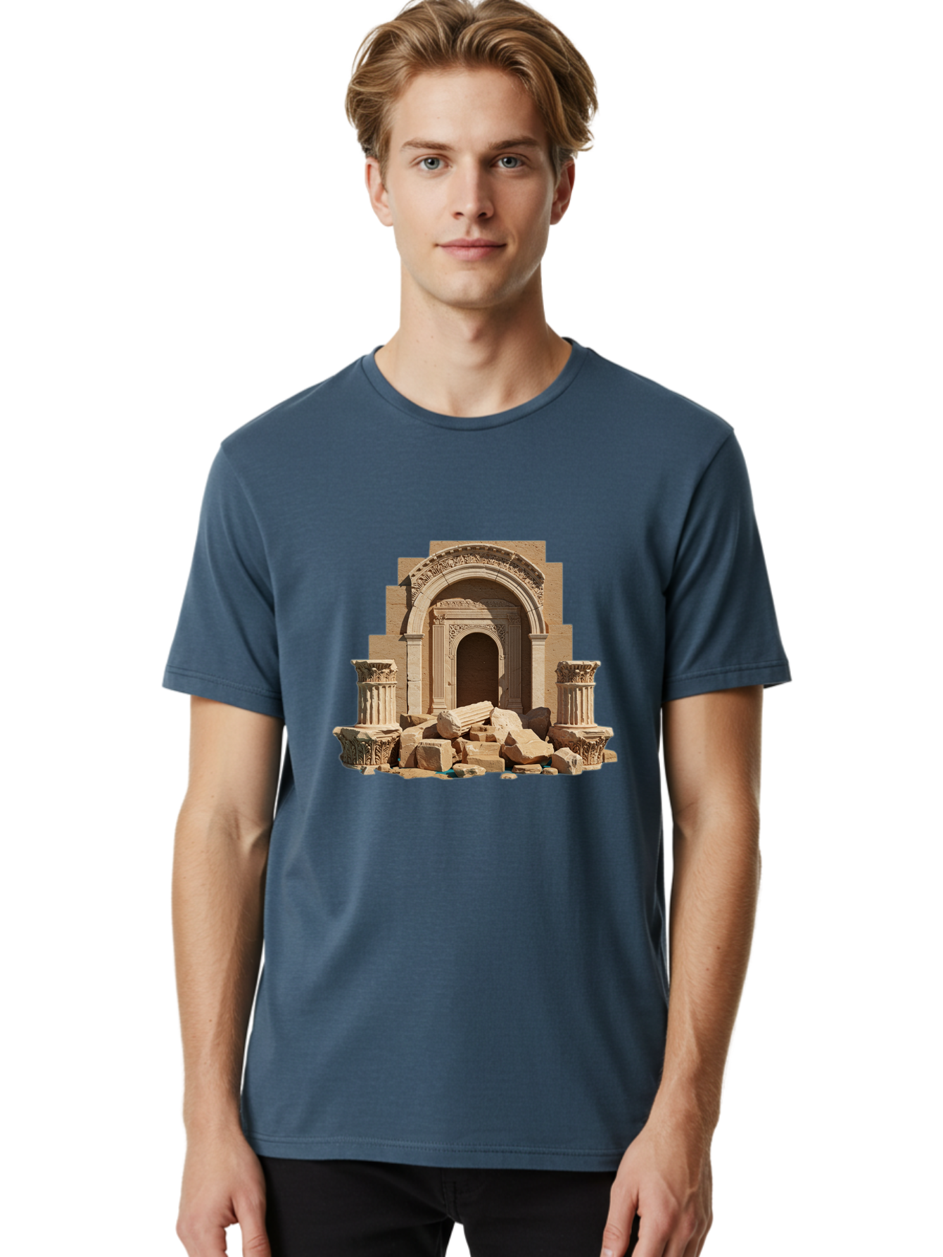 Ancient-Archway-Ruins Men'S Graphic Tee, 100% Cotton, Comfortable Casual Summer Wear, Machine Washable, Vintage Camera, Old Camera, Antique Camera, Black Camera, Classic Photography, Photography Equipment, Nostalgic Device, Film Camera, Bag133 17