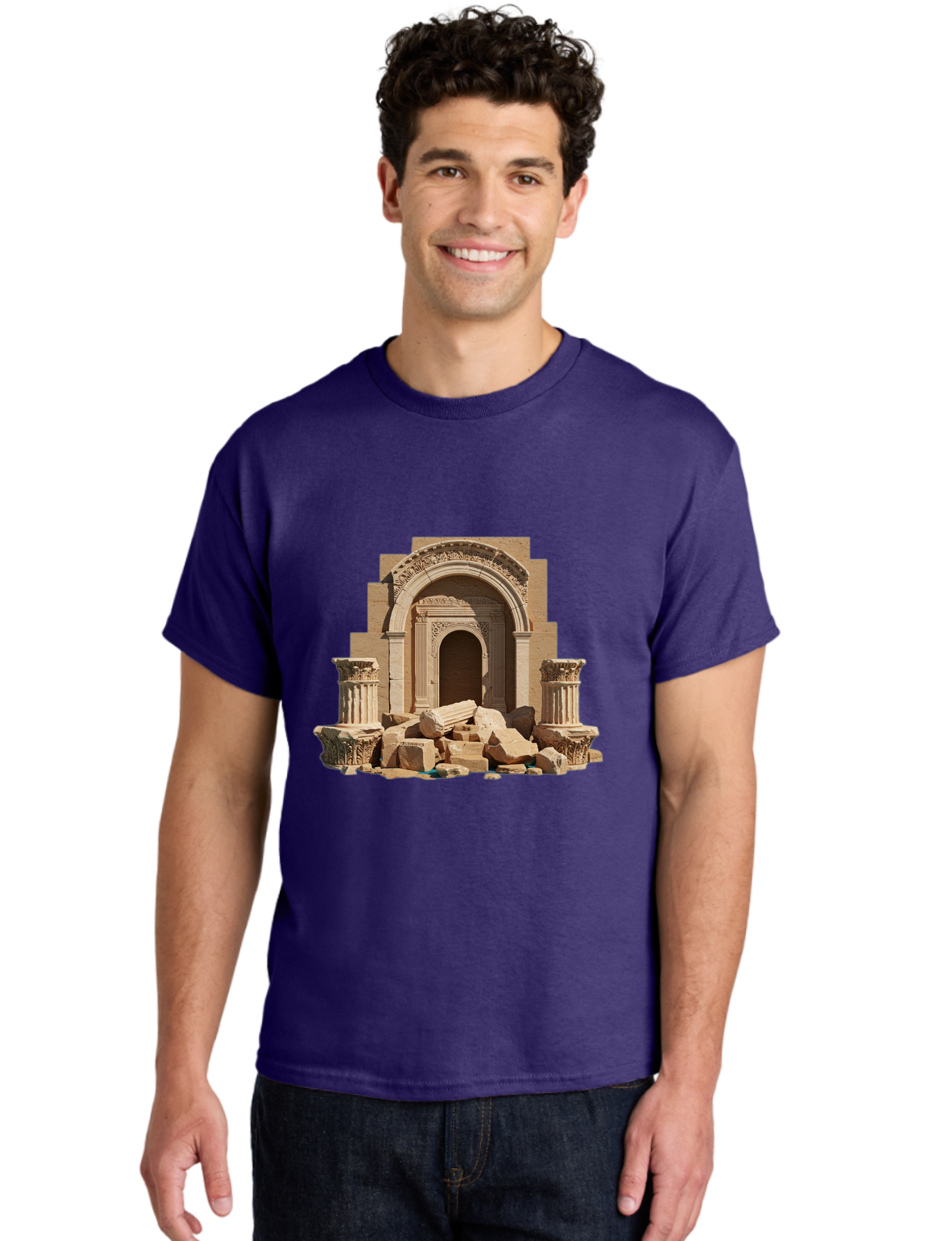 Ancient-Archway-Ruins Men'S Graphic Tee, 100% Cotton, Comfortable Casual Summer Wear, Machine Washable, Vintage Camera, Old Camera, Antique Camera, Black Camera, Classic Photography, Photography Equipment, Nostalgic Device, Film Camera, Bag133 25
