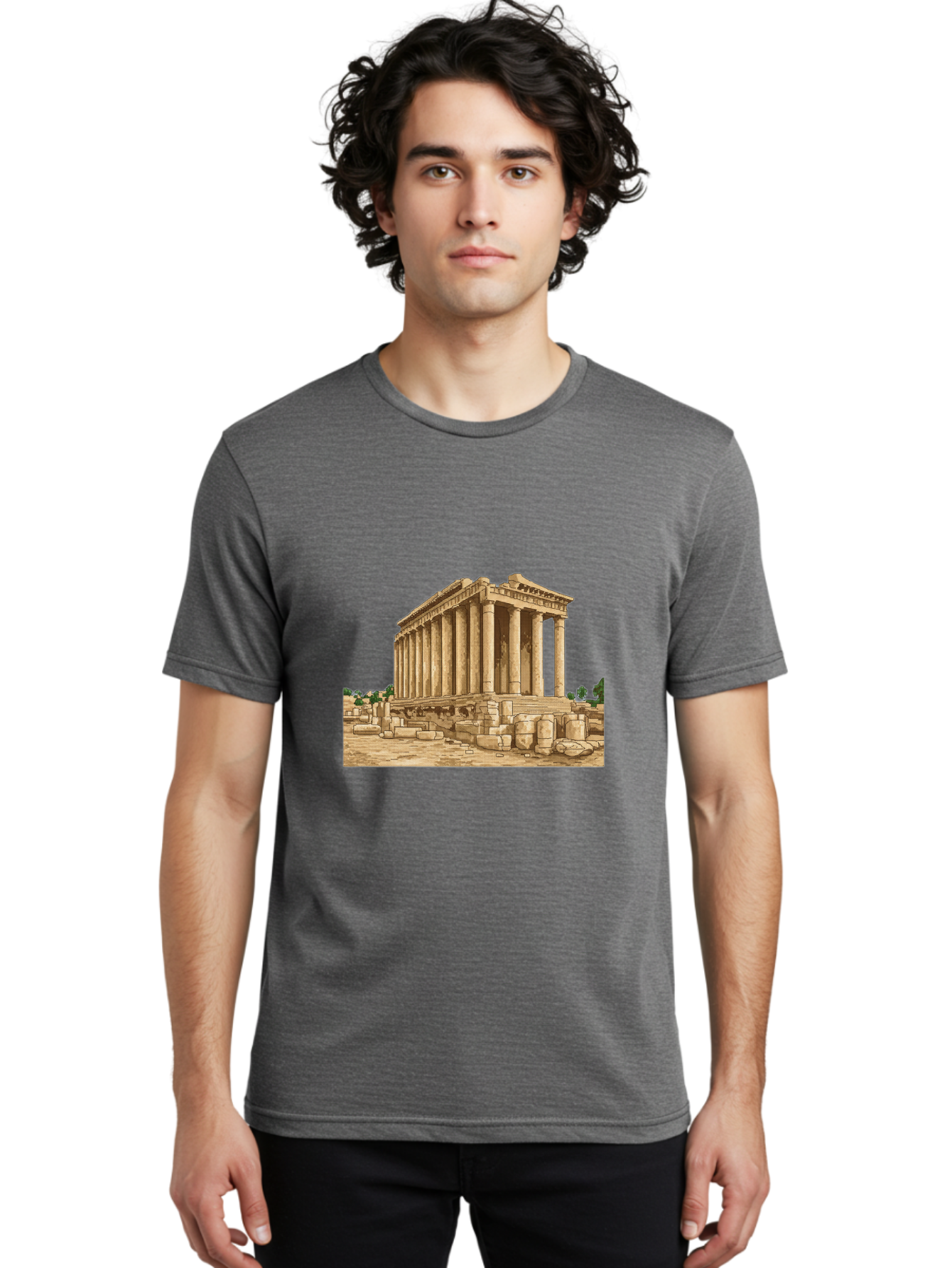 Ancient-Greek-Temple Men'S Graphic Tee, 100% Cotton, Comfortable Casual Summer Wear, Machine Washable, Vintage Camera, Old Camera, Antique Camera, Black Camera, Classic Photography, Photography Equipment, Nostalgic Device, Film Camera, Bag134 28
