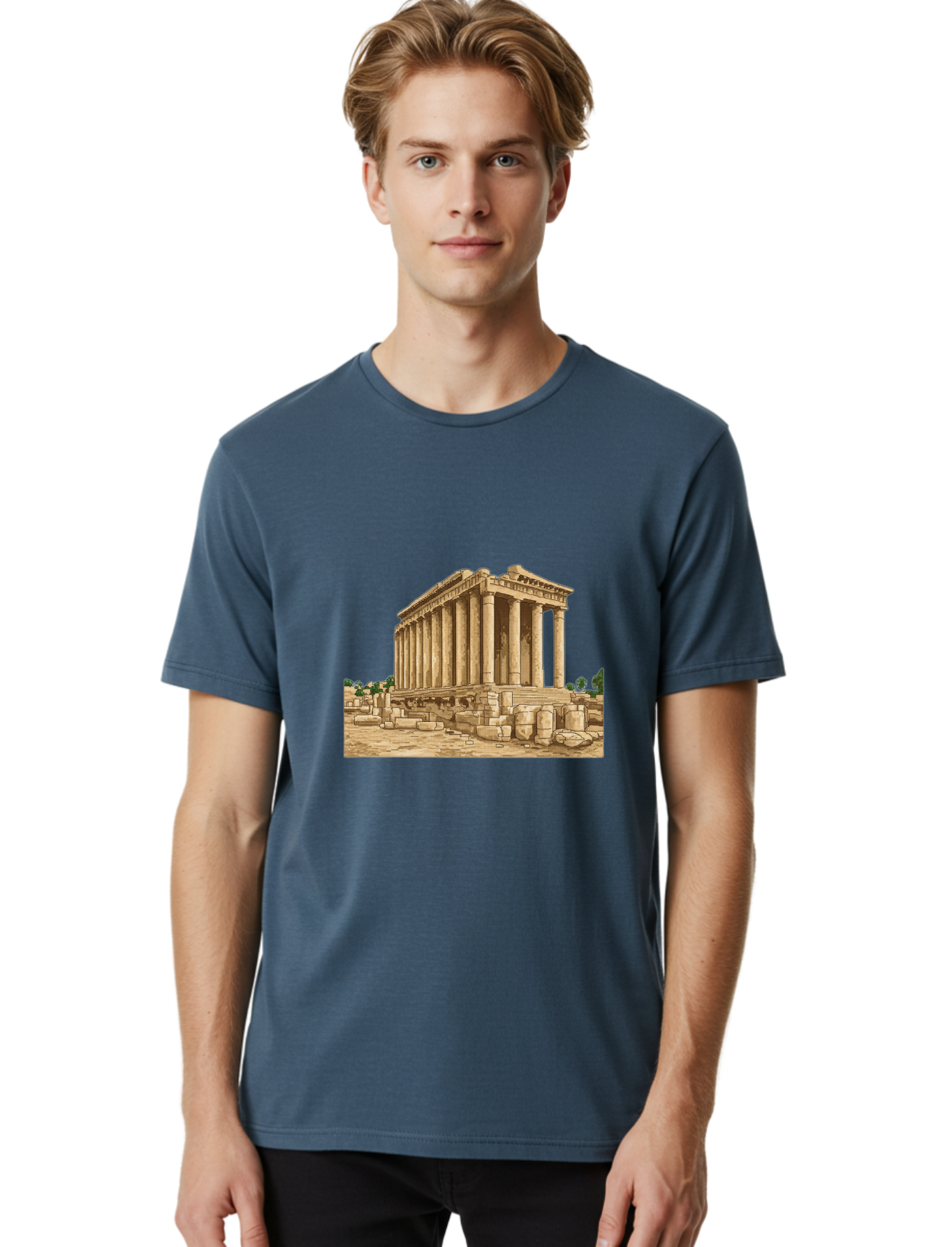 Ancient-Greek-Temple Men'S Graphic Tee, 100% Cotton, Comfortable Casual Summer Wear, Machine Washable, Vintage Camera, Old Camera, Antique Camera, Black Camera, Classic Photography, Photography Equipment, Nostalgic Device, Film Camera, Bag134 26