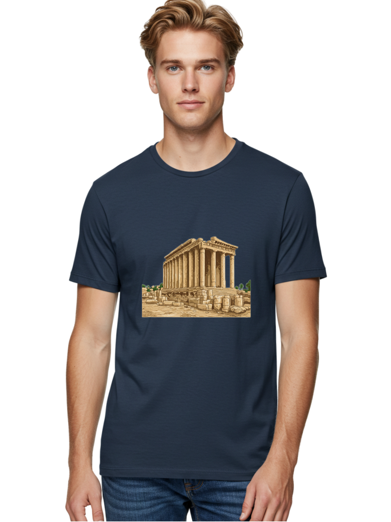 Ancient-Greek-Temple Men'S Graphic Tee, 100% Cotton, Comfortable Casual Summer Wear, Machine Washable, Vintage Camera, Old Camera, Antique Camera, Black Camera, Classic Photography, Photography Equipment, Nostalgic Device, Film Camera, Bag134 20