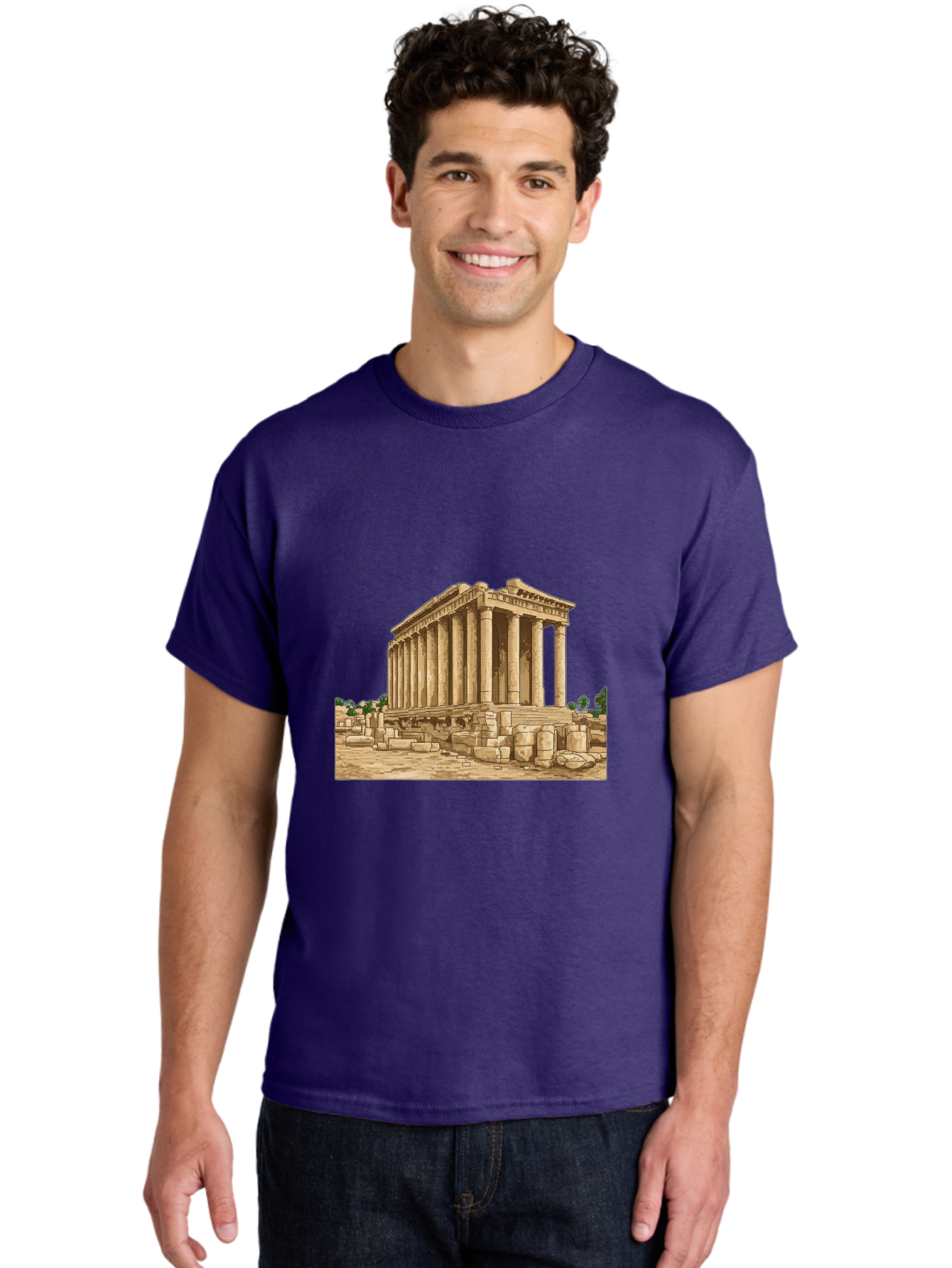 Ancient-Greek-Temple Men'S Graphic Tee, 100% Cotton, Comfortable Casual Summer Wear, Machine Washable, Vintage Camera, Old Camera, Antique Camera, Black Camera, Classic Photography, Photography Equipment, Nostalgic Device, Film Camera, Bag134 23