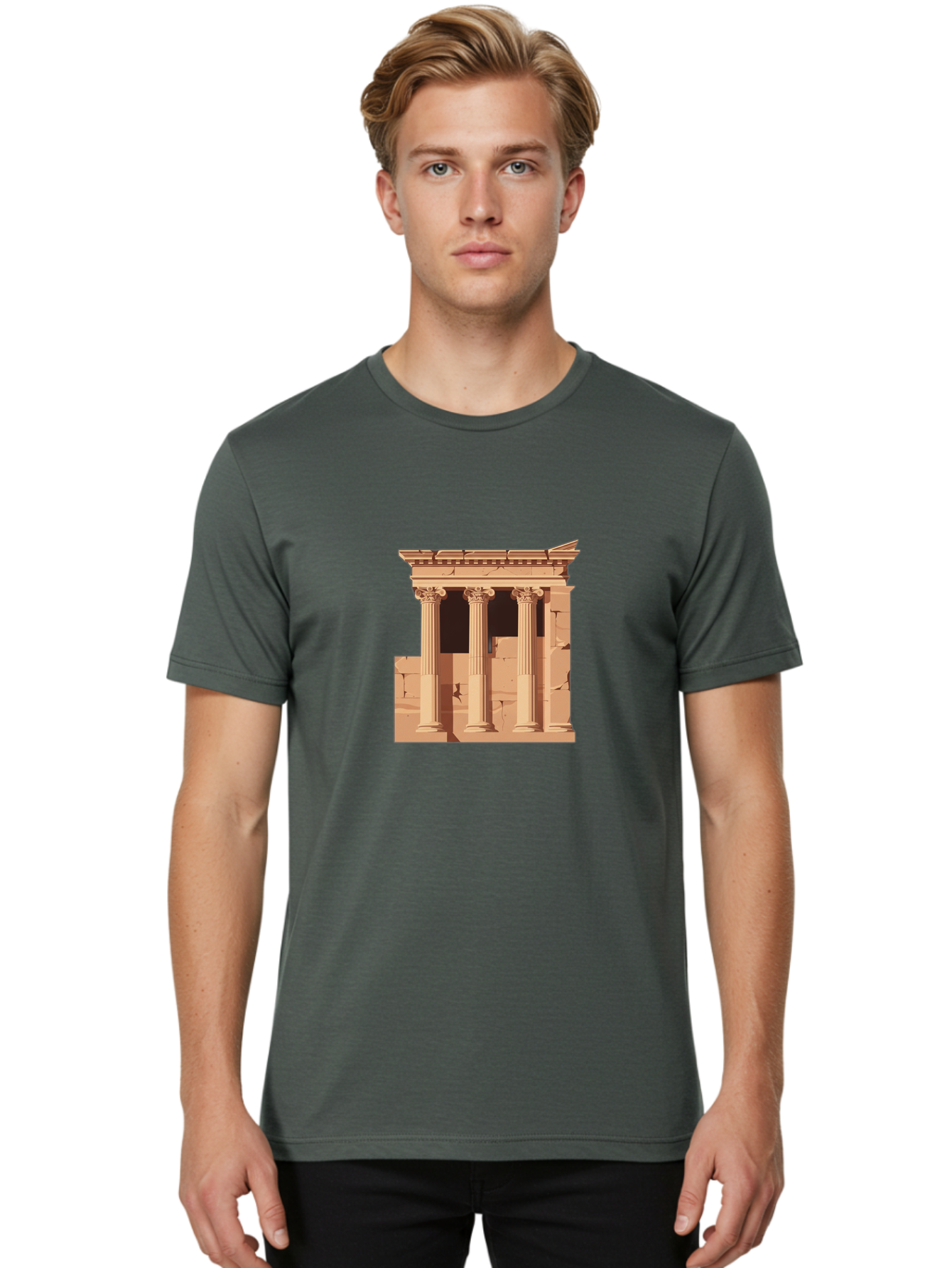 Ancient-Temple Men'S Graphic Tee, 100% Cotton, Comfortable Casual Summer Wear, Machine Washable, Vintage Camera, Old Camera, Antique Camera, Black Camera, Classic Photography, Photography Equipment, Nostalgic Device, Film Camera, Camera Art Bag135 20