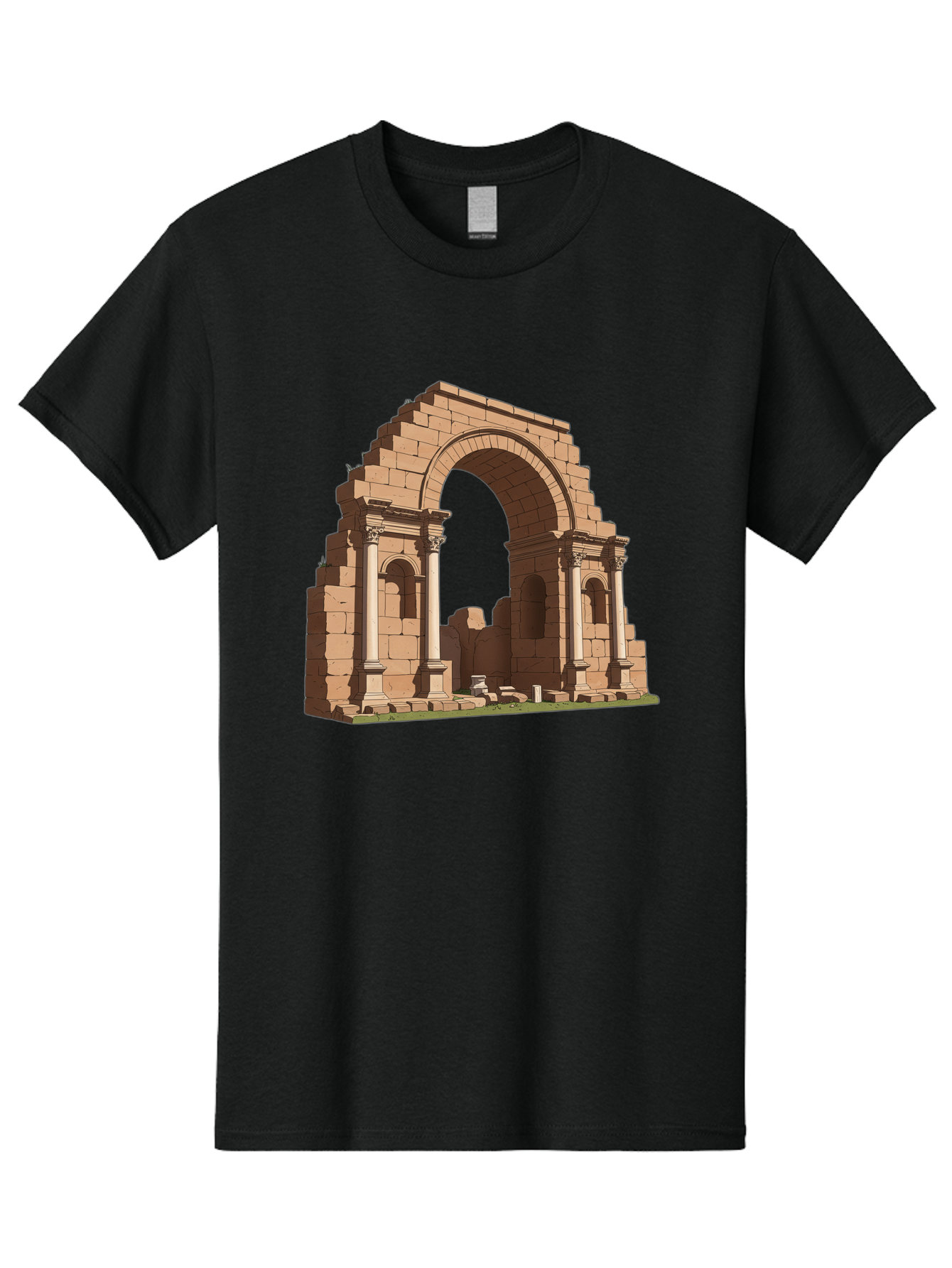 Archway-Ruins Men'S Graphic Tee, 100% Cotton, Comfortable Casual Summer Wear, Machine Washable, Vintage Camera, Old Camera, Antique Camera, Black Camera, Classic Photography, Photography Equipment, Nostalgic Device, Film Camera, Camera Art Bag146 8