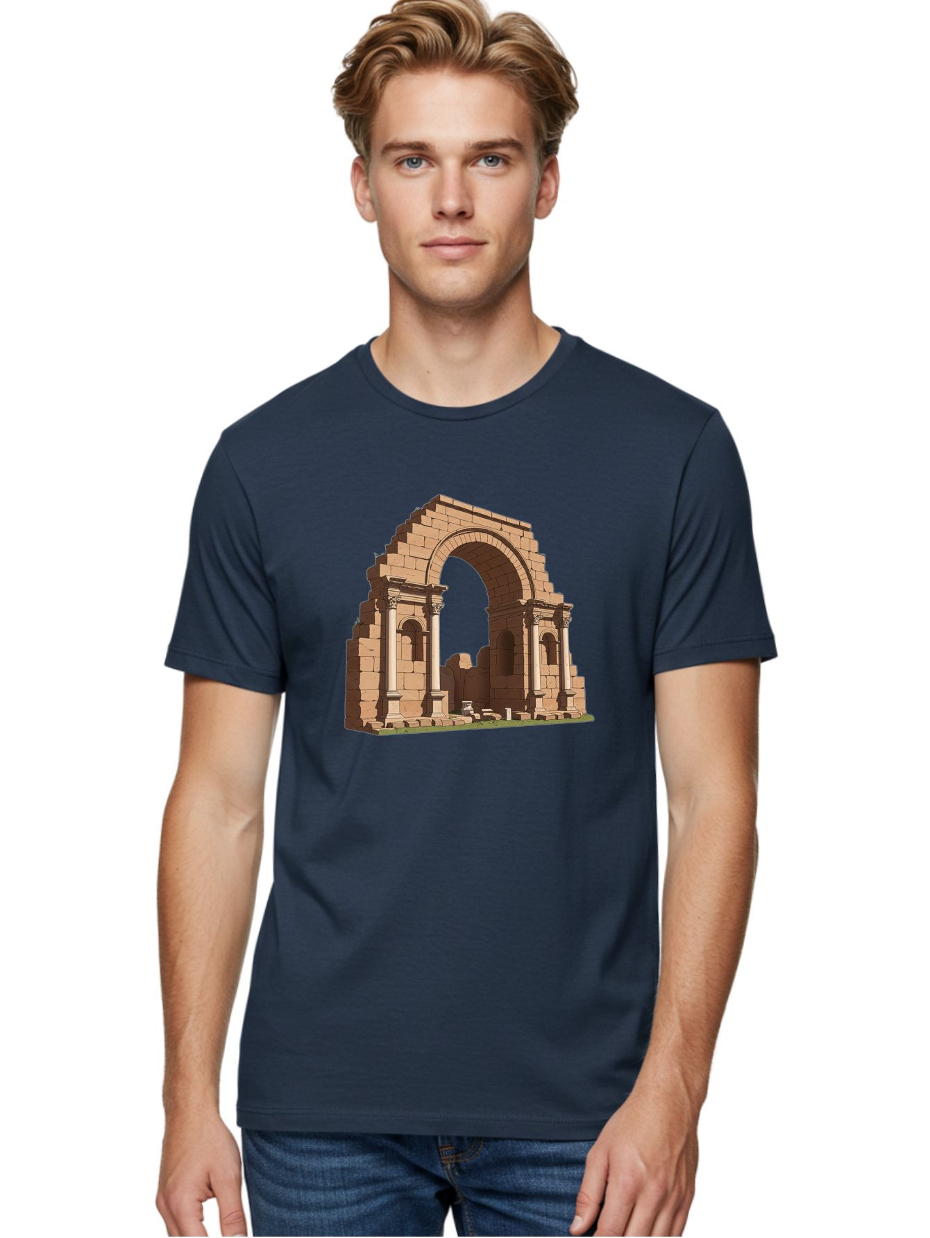 Archway-Ruins Men'S Graphic Tee, 100% Cotton, Comfortable Casual Summer Wear, Machine Washable, Vintage Camera, Old Camera, Antique Camera, Black Camera, Classic Photography, Photography Equipment, Nostalgic Device, Film Camera, Camera Art Bag146 24