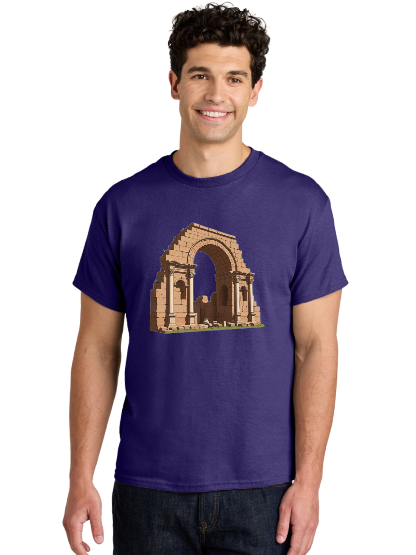 Archway-Ruins Men'S Graphic Tee, 100% Cotton, Comfortable Casual Summer Wear, Machine Washable, Vintage Camera, Old Camera, Antique Camera, Black Camera, Classic Photography, Photography Equipment, Nostalgic Device, Film Camera, Camera Art Bag146 25
