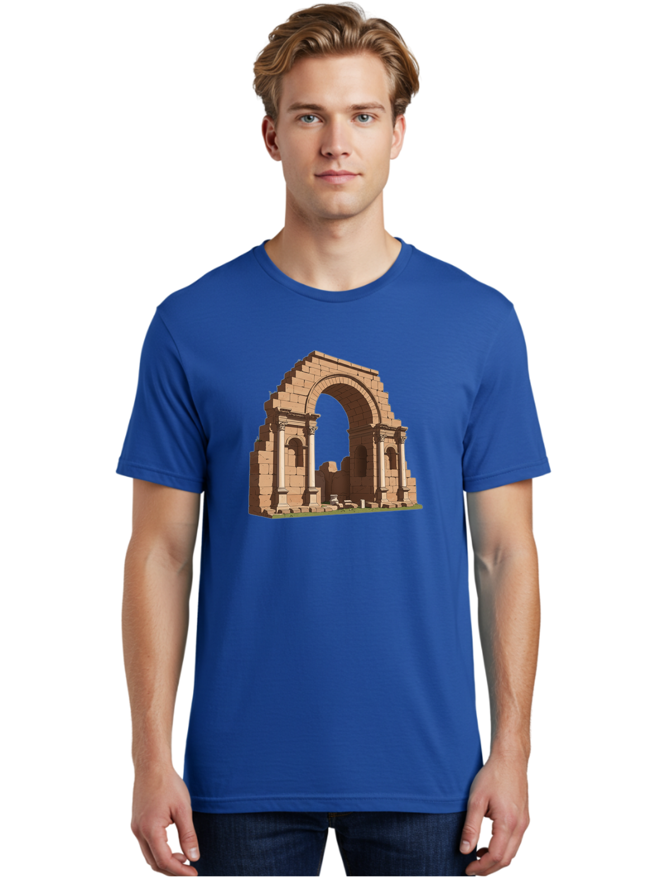 Archway-Ruins Men'S Graphic Tee, 100% Cotton, Comfortable Casual Summer Wear, Machine Washable, Vintage Camera, Old Camera, Antique Camera, Black Camera, Classic Photography, Photography Equipment, Nostalgic Device, Film Camera, Camera Art Bag146 17