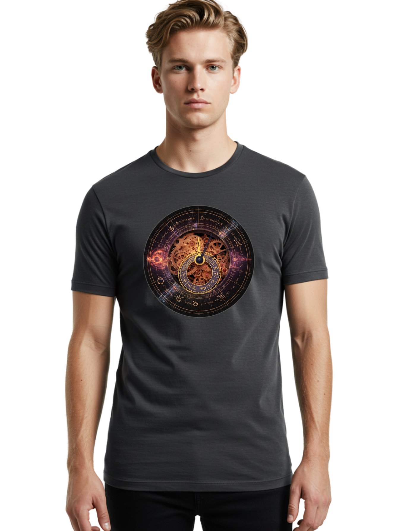 Astrological-Clock Men'S Graphic Tee, 100% Cotton, Comfortable Casual Summer Wear, Machine Washable, Vintage Camera, Old Camera, Antique Camera, Black Camera, Classic Photography, Photography Equipment, Nostalgic Device, Film Camera, Bag151 28