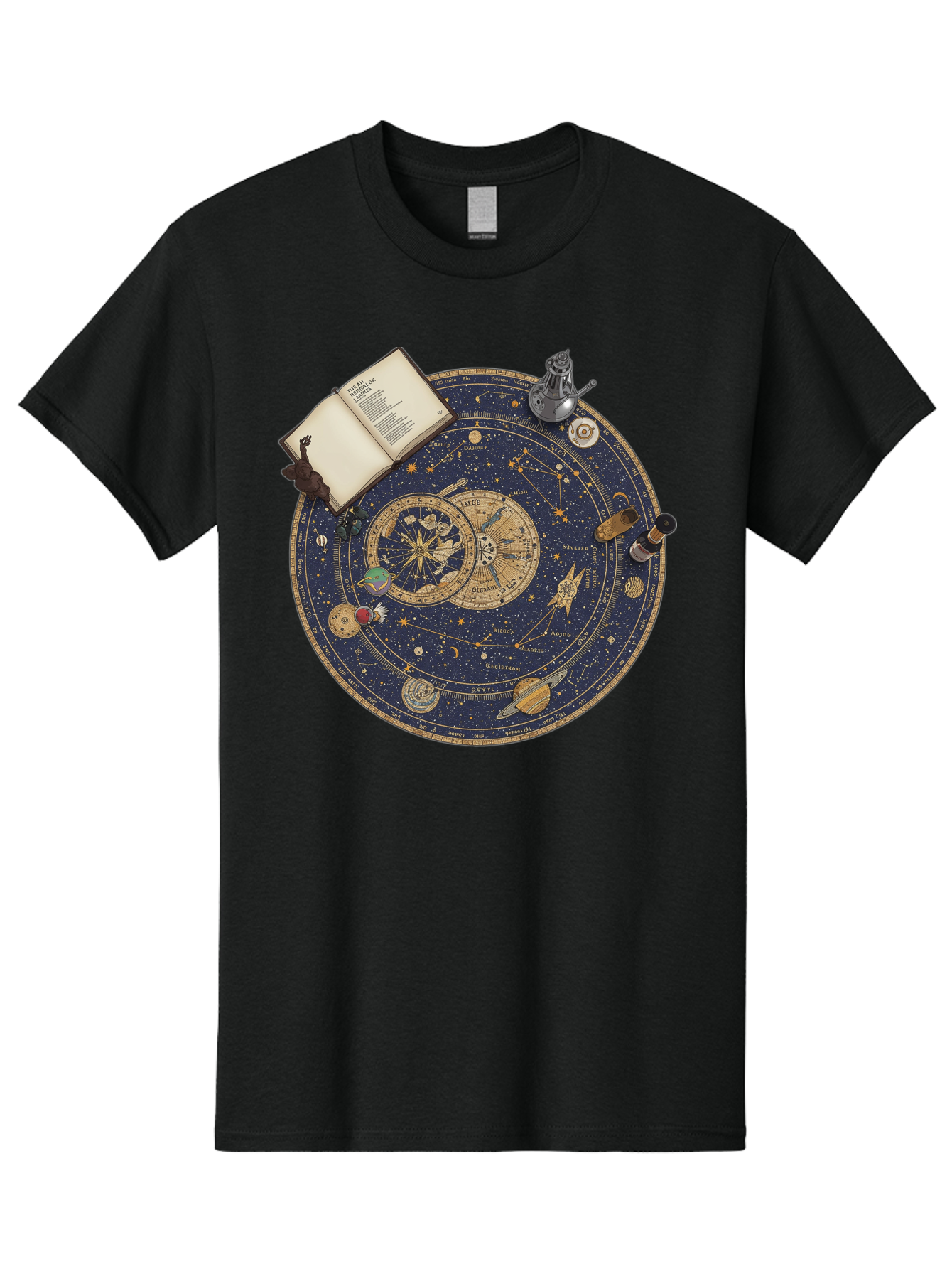 Astronomy-Wheel Men'S Graphic Tee, 100% Cotton, Comfortable Casual Summer Wear, Machine Washable, Vintage Camera, Old Camera, Antique Camera, Black Camera, Classic Photography, Photography Equipment, Nostalgic Device, Film Camera, Camera Art Bag153 7
