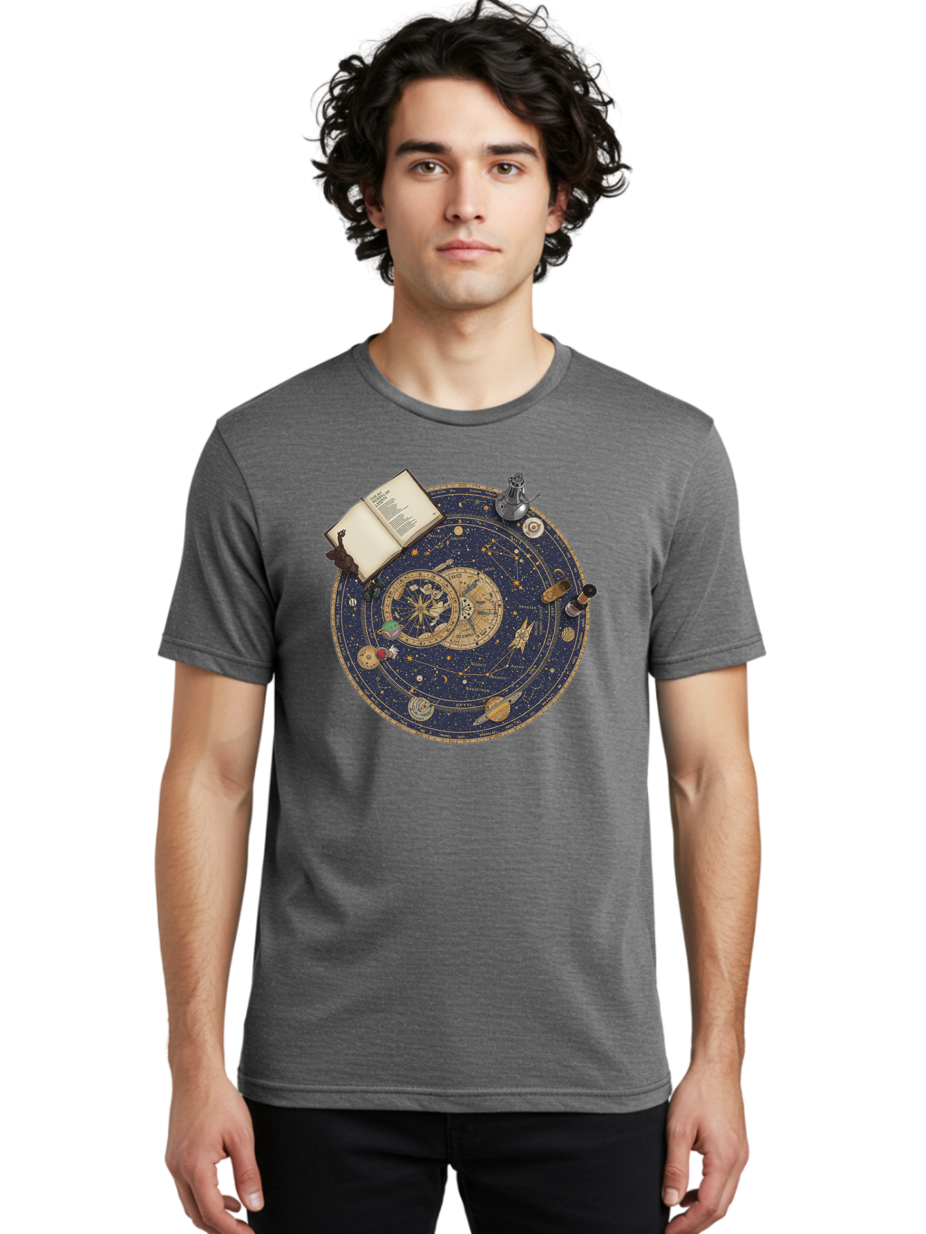 Astronomy-Wheel Men'S Graphic Tee, 100% Cotton, Comfortable Casual Summer Wear, Machine Washable, Vintage Camera, Old Camera, Antique Camera, Black Camera, Classic Photography, Photography Equipment, Nostalgic Device, Film Camera, Camera Art Bag153 18