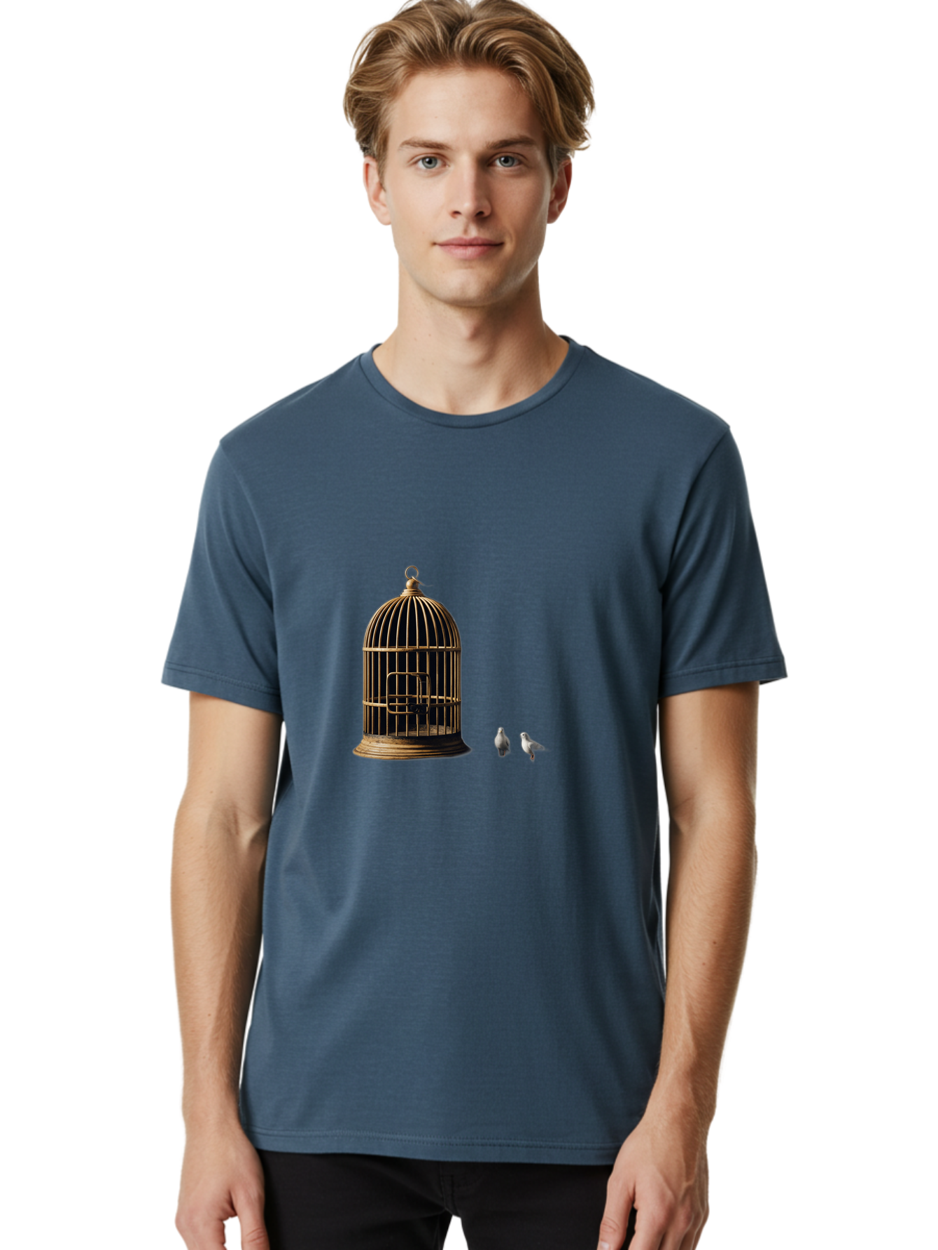 Bird-Cage-And-Birds Men'S Graphic Tee, 100% Cotton, Comfortable Casual Summer Wear, Machine Washable, Vintage Camera, Old Camera, Antique Camera, Black Camera, Classic Photography, Photography Equipment, Nostalgic Device, Film Camera, Bag172 19