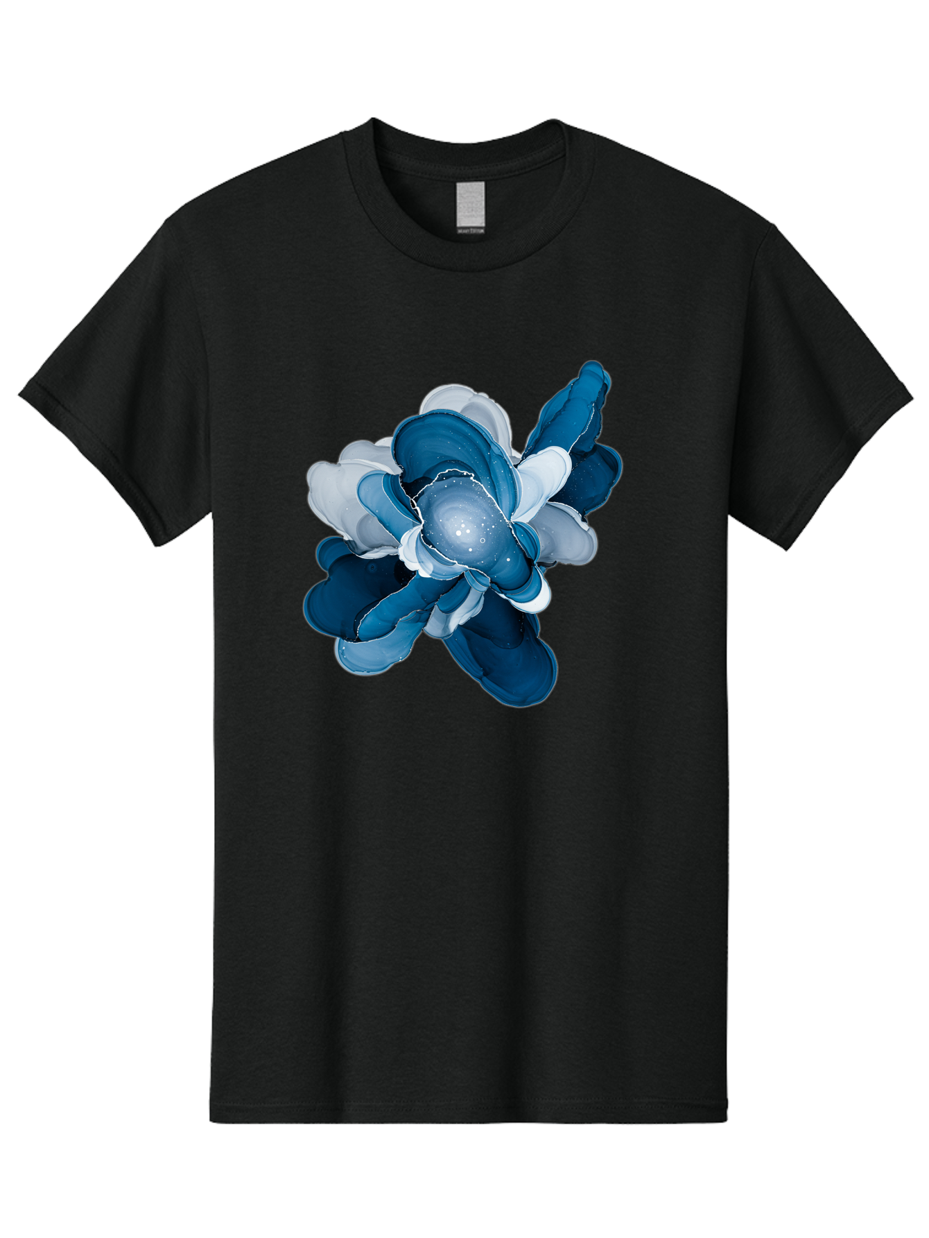 Blue-Digital-Flower Men'S Graphic Tee, 100% Cotton, Comfortable Casual Summer Wear, Machine Washable, Vintage Camera, Old Camera, Antique Camera, Black Camera, Classic Photography, Photography Equipment, Nostalgic Device, Film Camera, Bag191 15
