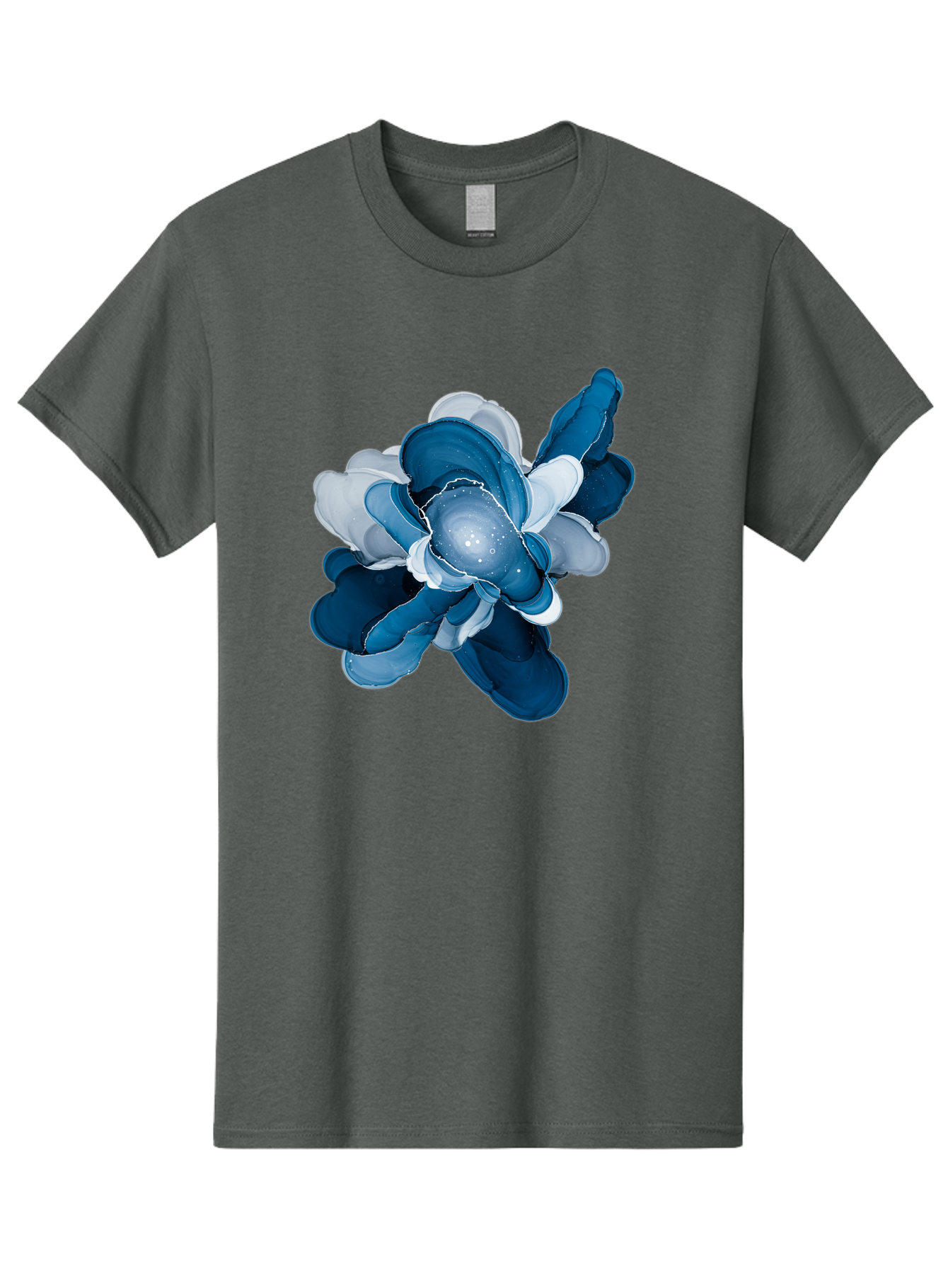 Blue-Digital-Flower Men'S Graphic Tee, 100% Cotton, Comfortable Casual Summer Wear, Machine Washable, Vintage Camera, Old Camera, Antique Camera, Black Camera, Classic Photography, Photography Equipment, Nostalgic Device, Film Camera, Bag191 2
