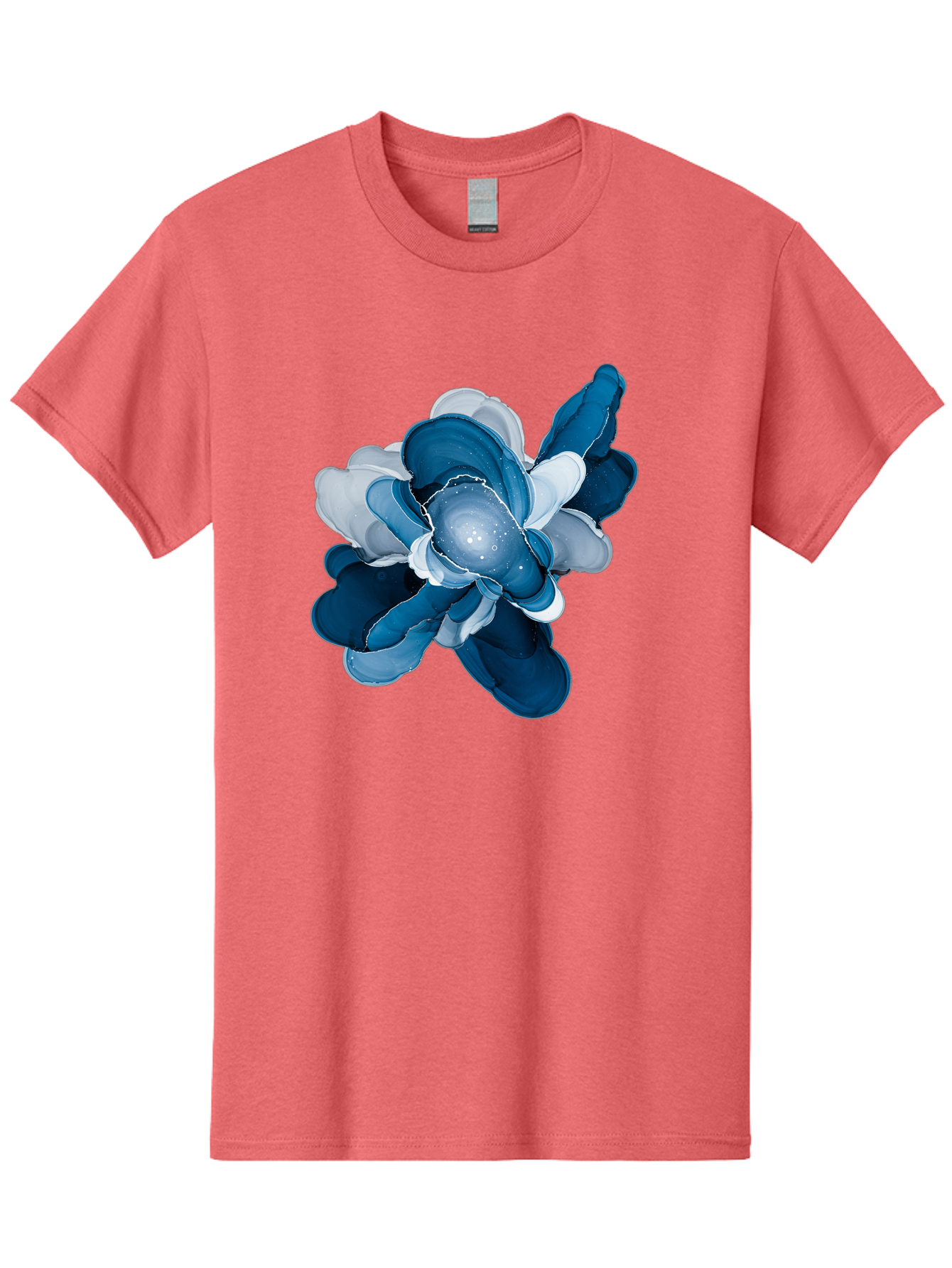 Blue-Digital-Flower Men'S Graphic Tee, 100% Cotton, Comfortable Casual Summer Wear, Machine Washable, Vintage Camera, Old Camera, Antique Camera, Black Camera, Classic Photography, Photography Equipment, Nostalgic Device, Film Camera, Bag191 6