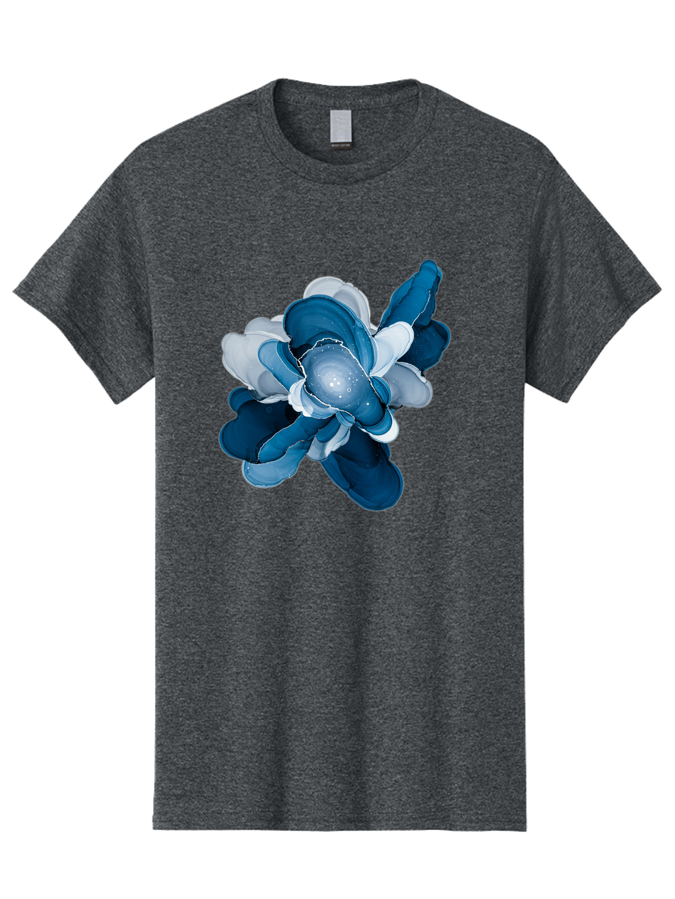 Blue-Digital-Flower Men'S Graphic Tee, 100% Cotton, Comfortable Casual Summer Wear, Machine Washable, Vintage Camera, Old Camera, Antique Camera, Black Camera, Classic Photography, Photography Equipment, Nostalgic Device, Film Camera, Bag191 13