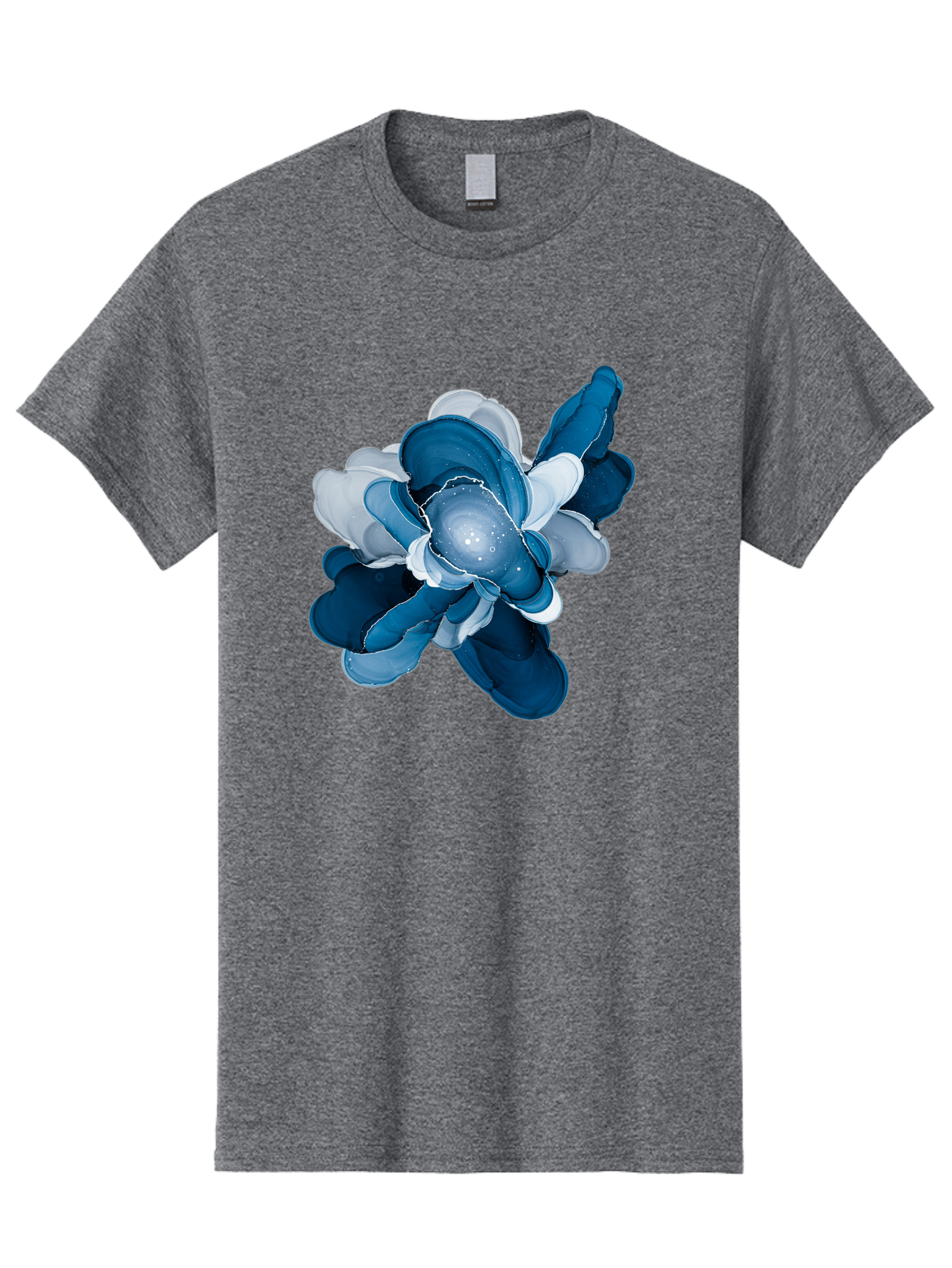 Blue-Digital-Flower Men'S Graphic Tee, 100% Cotton, Comfortable Casual Summer Wear, Machine Washable, Vintage Camera, Old Camera, Antique Camera, Black Camera, Classic Photography, Photography Equipment, Nostalgic Device, Film Camera, Bag191 4