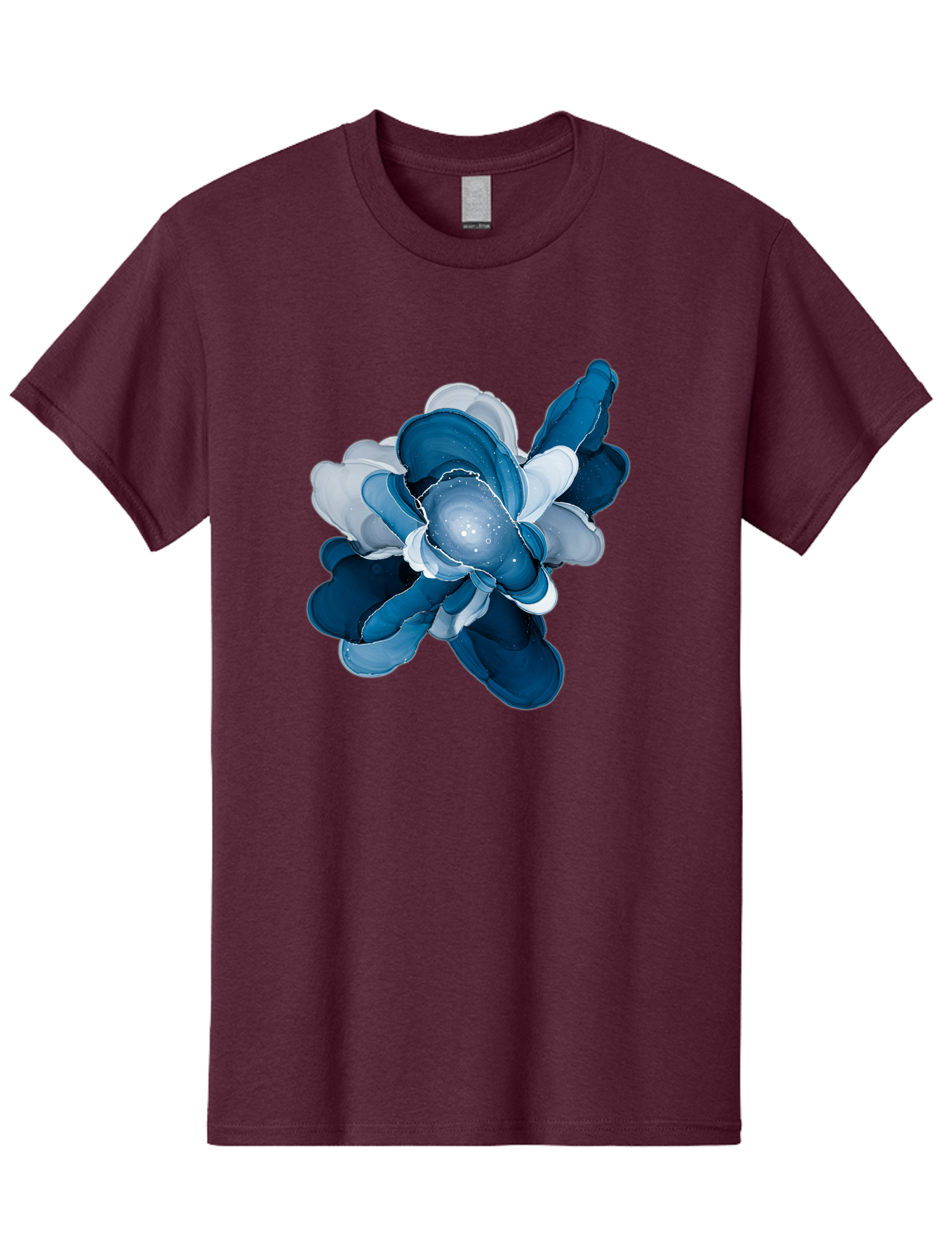 Blue-Digital-Flower Men'S Graphic Tee, 100% Cotton, Comfortable Casual Summer Wear, Machine Washable, Vintage Camera, Old Camera, Antique Camera, Black Camera, Classic Photography, Photography Equipment, Nostalgic Device, Film Camera, Bag191 5