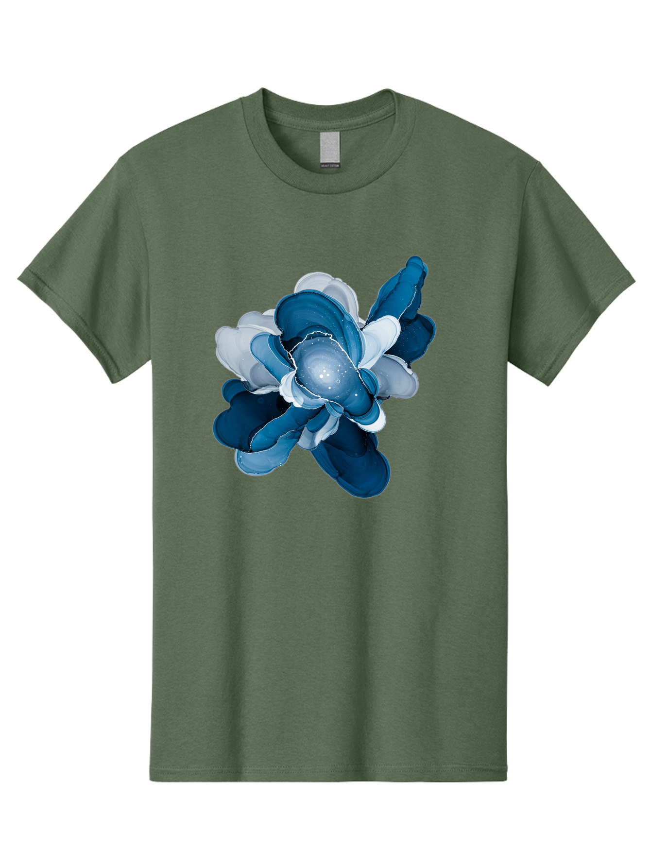 Blue-Digital-Flower Men'S Graphic Tee, 100% Cotton, Comfortable Casual Summer Wear, Machine Washable, Vintage Camera, Old Camera, Antique Camera, Black Camera, Classic Photography, Photography Equipment, Nostalgic Device, Film Camera, Bag191 8