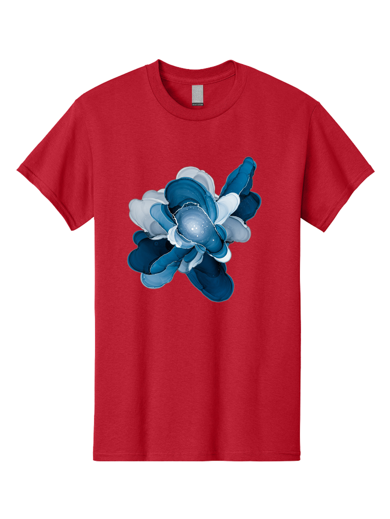 Blue-Digital-Flower Men'S Graphic Tee, 100% Cotton, Comfortable Casual Summer Wear, Machine Washable, Vintage Camera, Old Camera, Antique Camera, Black Camera, Classic Photography, Photography Equipment, Nostalgic Device, Film Camera, Bag191 9