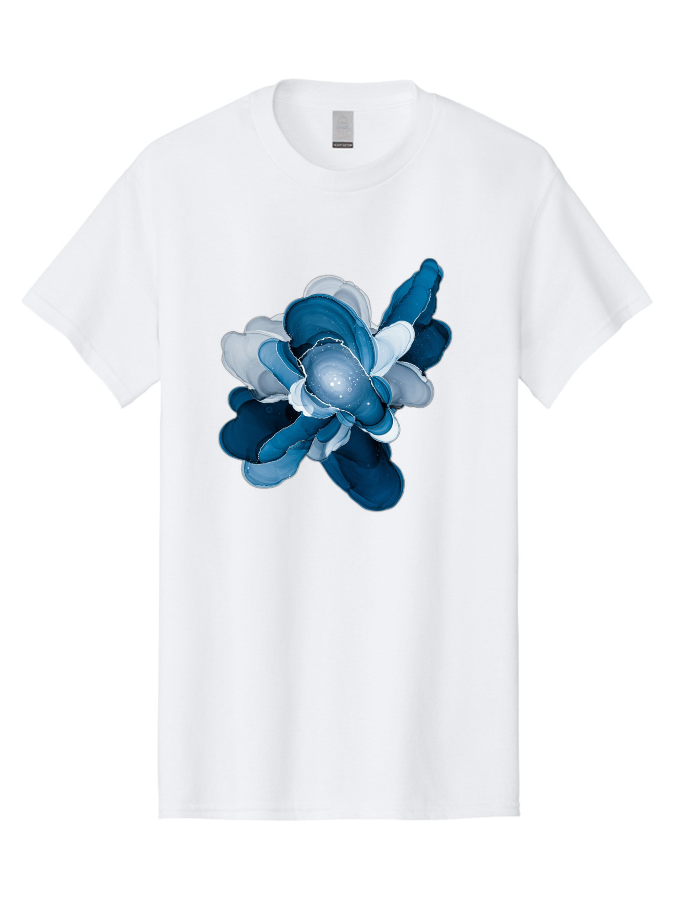Blue-Digital-Flower Men'S Graphic Tee, 100% Cotton, Comfortable Casual Summer Wear, Machine Washable, Vintage Camera, Old Camera, Antique Camera, Black Camera, Classic Photography, Photography Equipment, Nostalgic Device, Film Camera, Bag191 7