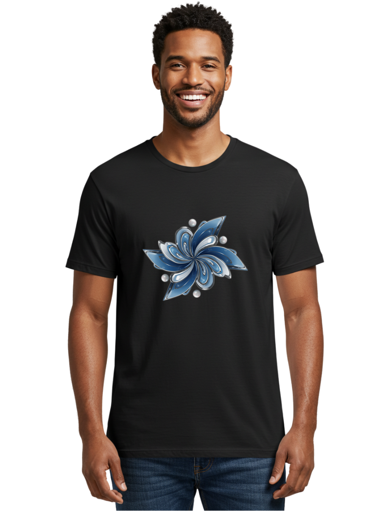 Blue-Flower Men'S Graphic Tee, 100% Cotton, Comfortable Casual Summer Wear, Machine Washable, Vintage Camera, Old Camera, Antique Camera, Black Camera, Classic Photography, Photography Equipment, Nostalgic Device, Film Camera, Camera Art Bag193 30