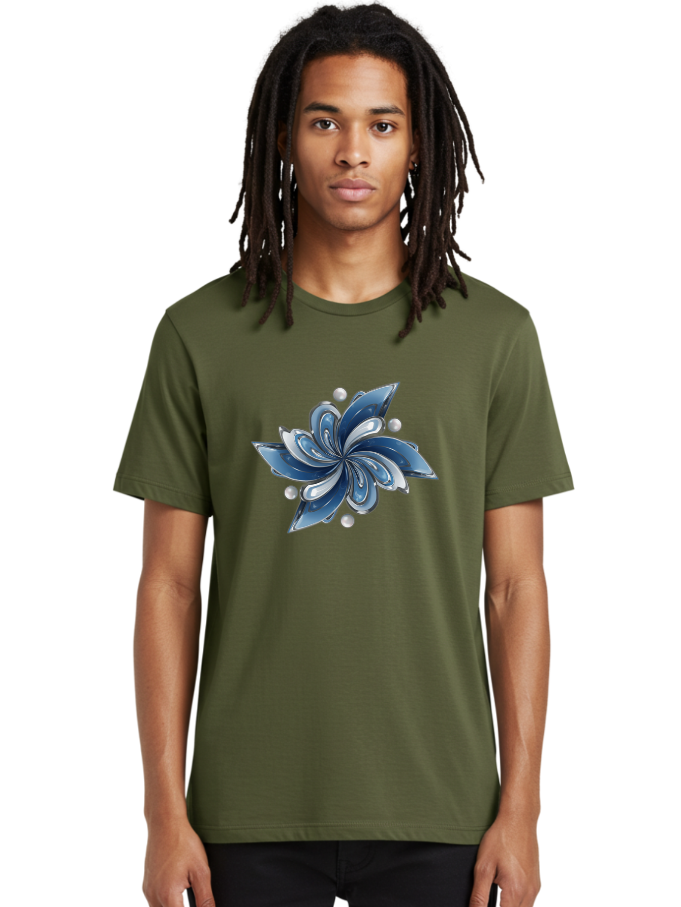 Blue-Flower Men'S Graphic Tee, 100% Cotton, Comfortable Casual Summer Wear, Machine Washable, Vintage Camera, Old Camera, Antique Camera, Black Camera, Classic Photography, Photography Equipment, Nostalgic Device, Film Camera, Camera Art Bag193 25