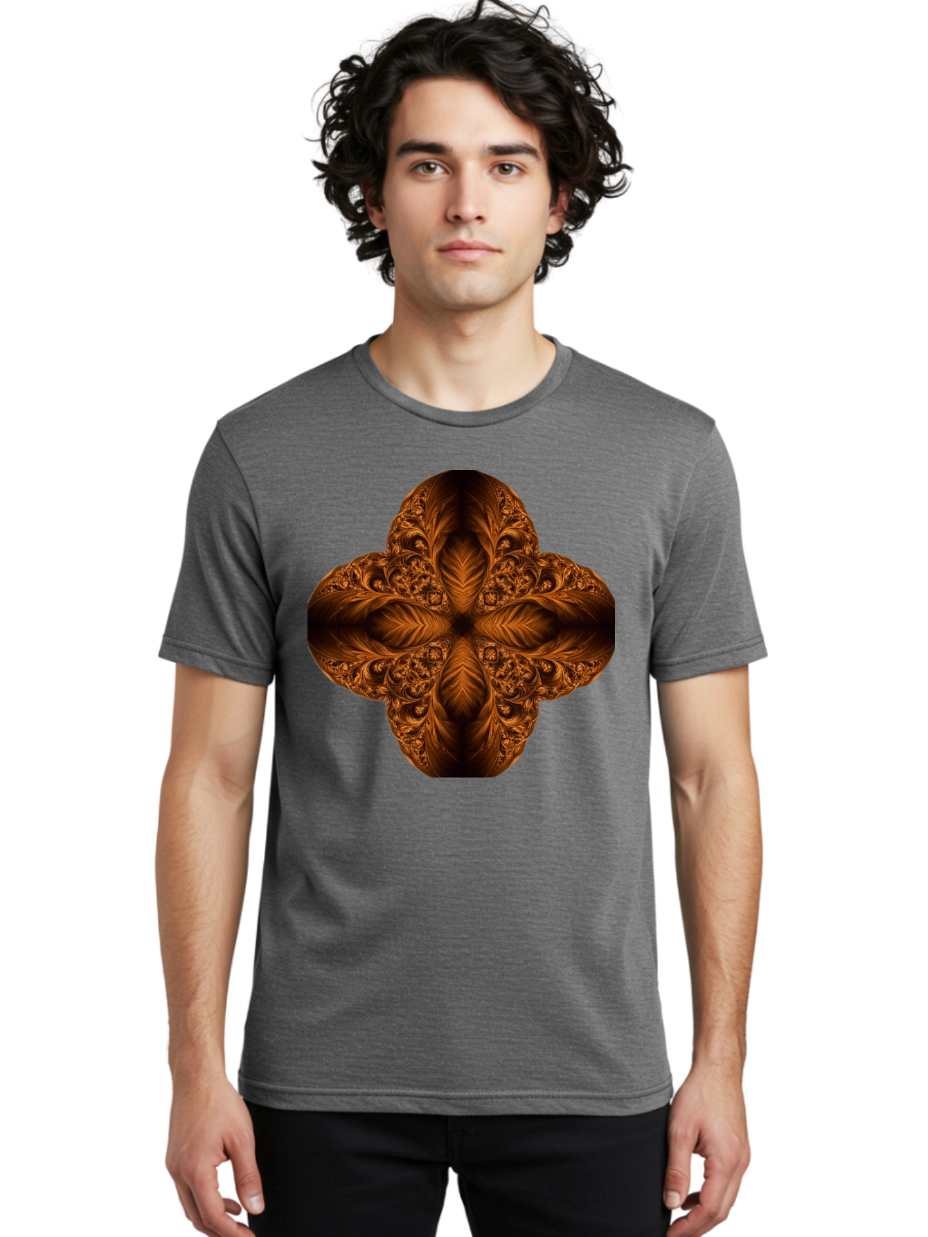 Brown-Fractal-Design Men'S Graphic Tee, 100% Cotton, Comfortable Casual Summer Wear, Machine Washable, Vintage Camera, Old Camera, Antique Camera, Black Camera, Classic Photography, Photography Equipment, Nostalgic Device, Film Camera, Bag216 30