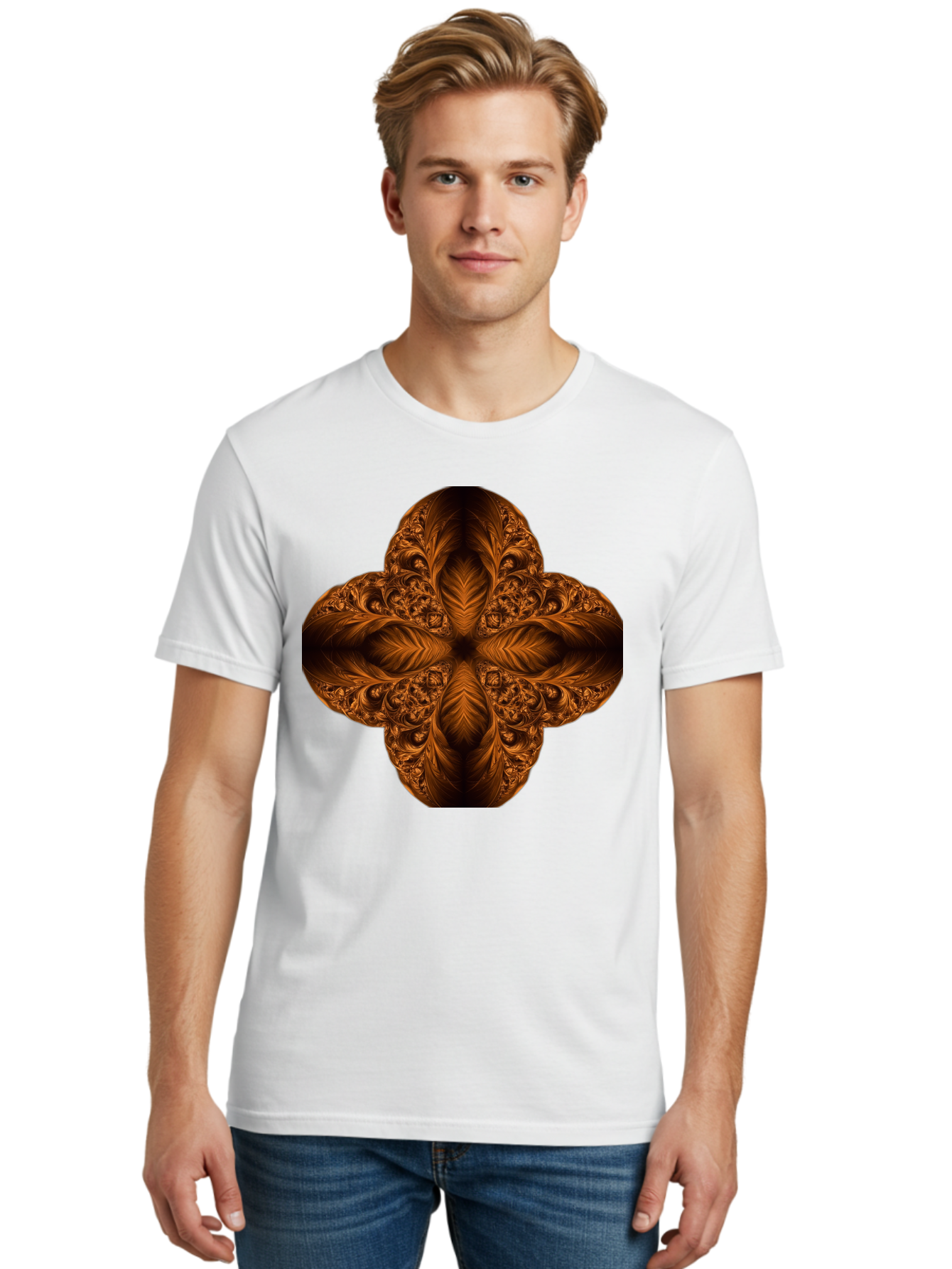 Brown-Fractal-Design Men'S Graphic Tee, 100% Cotton, Comfortable Casual Summer Wear, Machine Washable, Vintage Camera, Old Camera, Antique Camera, Black Camera, Classic Photography, Photography Equipment, Nostalgic Device, Film Camera, Bag216 28