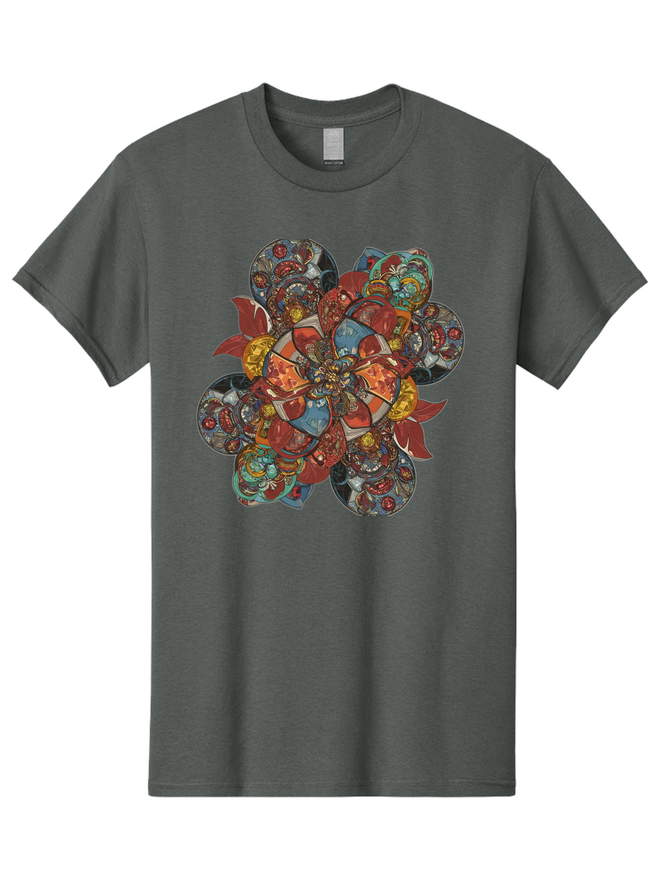 Flower-Mandala Men'S Graphic Tee, 100% Cotton, Comfortable Casual Summer Wear, Machine Washable, Vintage Camera, Old Camera, Antique Camera, Black Camera, Classic Photography, Photography Equipment, Nostalgic Device, Film Camera, Camera Art Bag472 11