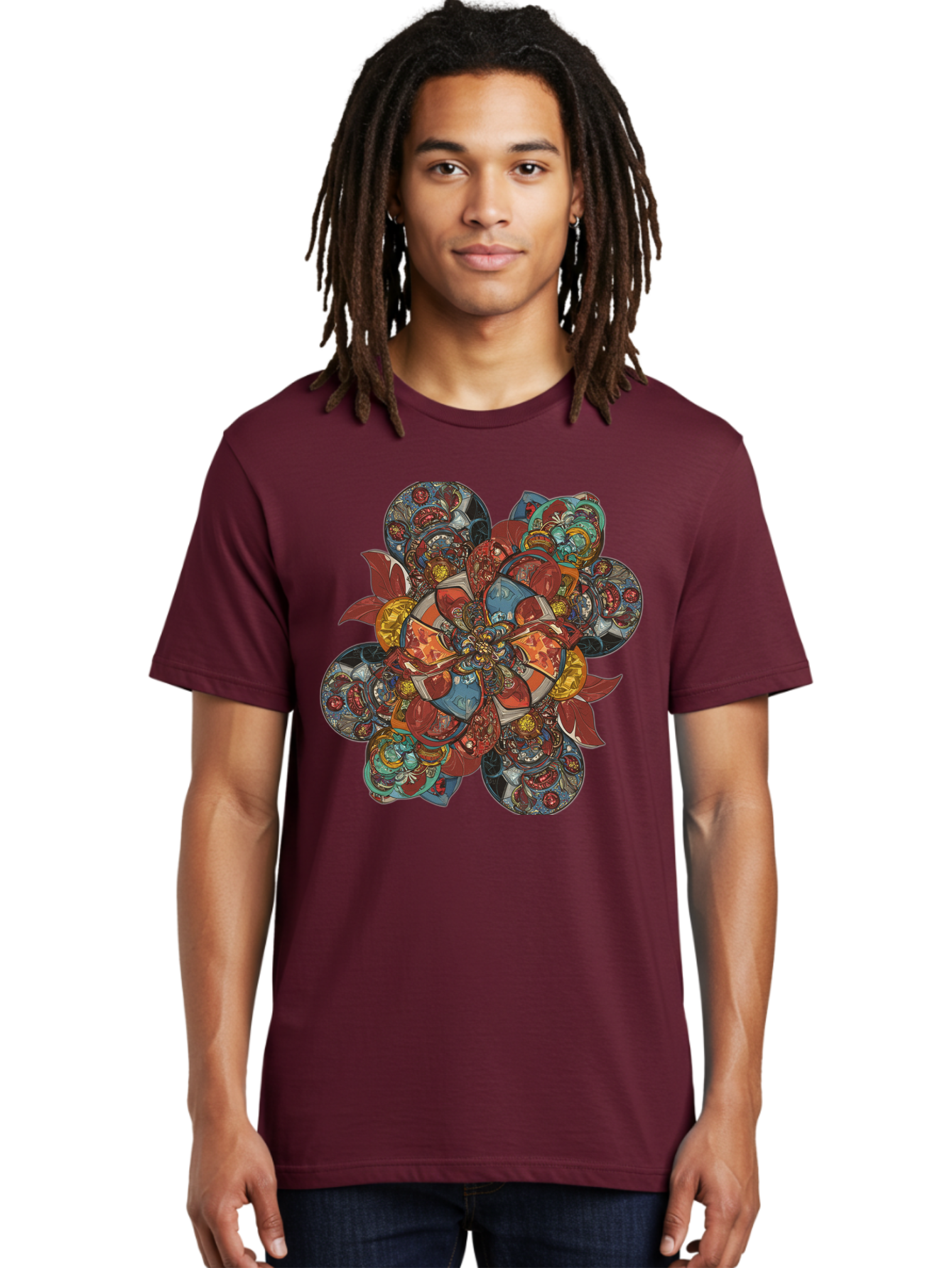 Flower-Mandala Men'S Graphic Tee, 100% Cotton, Comfortable Casual Summer Wear, Machine Washable, Vintage Camera, Old Camera, Antique Camera, Black Camera, Classic Photography, Photography Equipment, Nostalgic Device, Film Camera, Camera Art Bag472 27