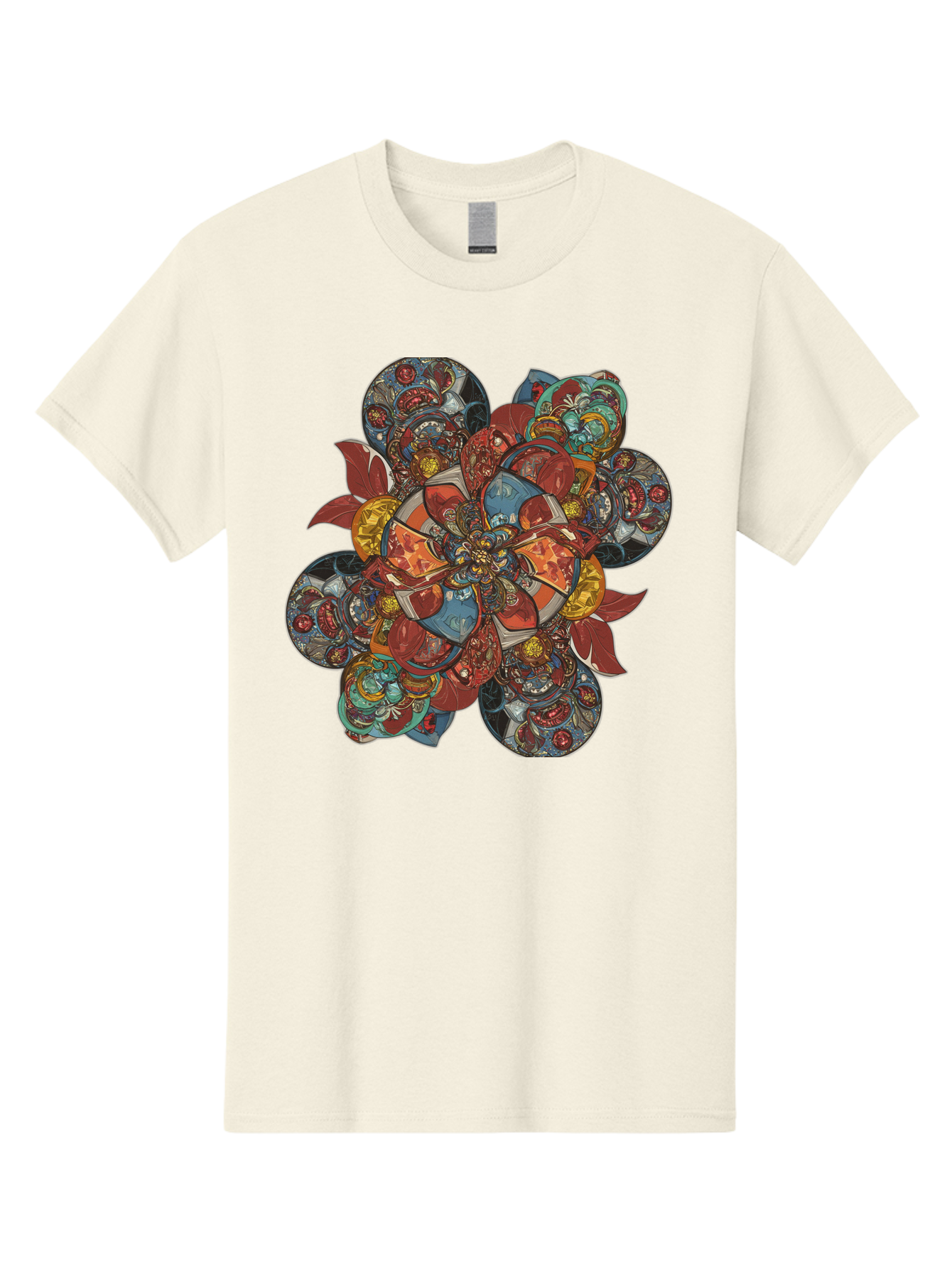 Flower-Mandala Men'S Graphic Tee, 100% Cotton, Comfortable Casual Summer Wear, Machine Washable, Vintage Camera, Old Camera, Antique Camera, Black Camera, Classic Photography, Photography Equipment, Nostalgic Device, Film Camera, Camera Art Bag472 5